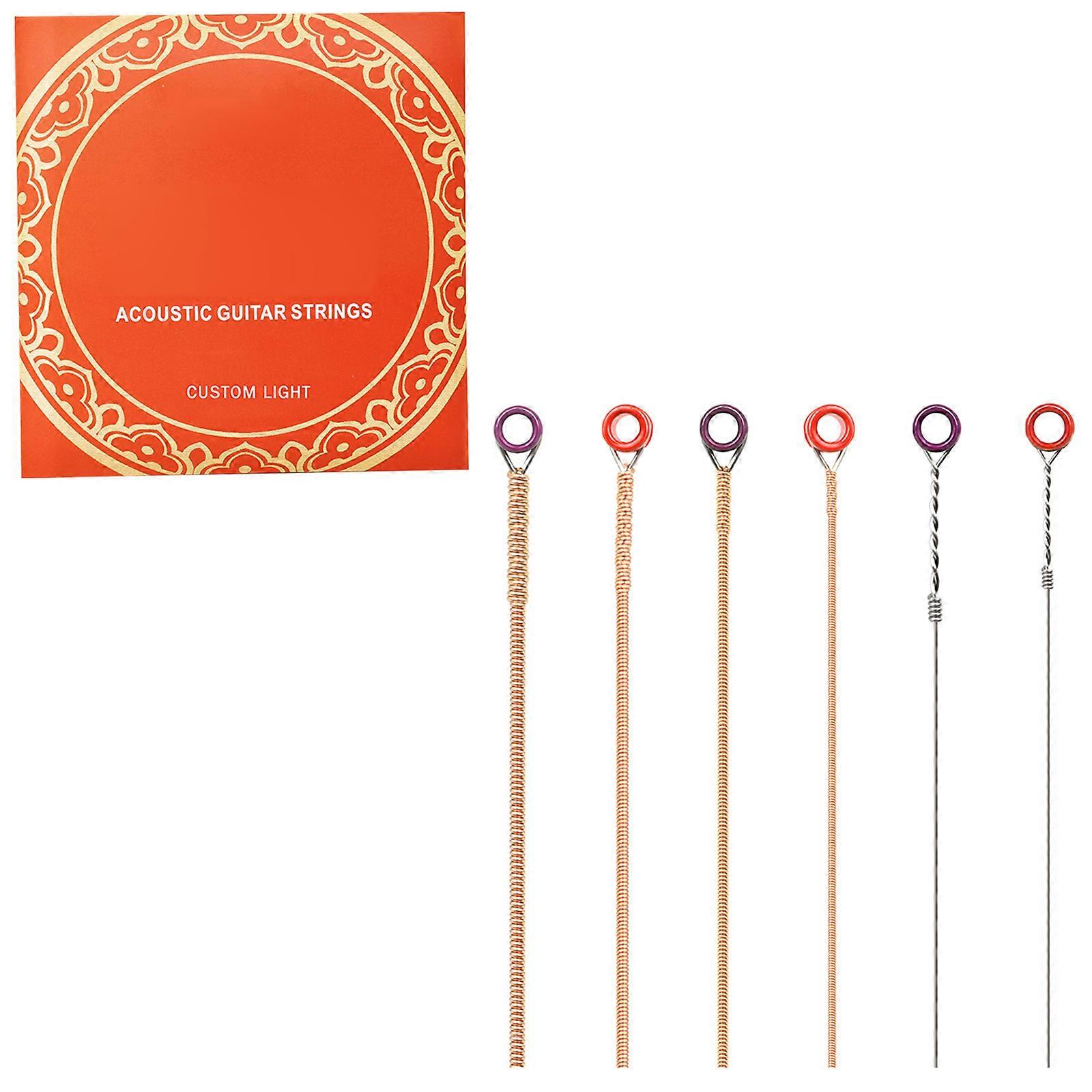 6Pcs Folk Guitar Steel Core String 6-string Acoustics Guitar Strings Replacement for Beginners Performers Sturdys