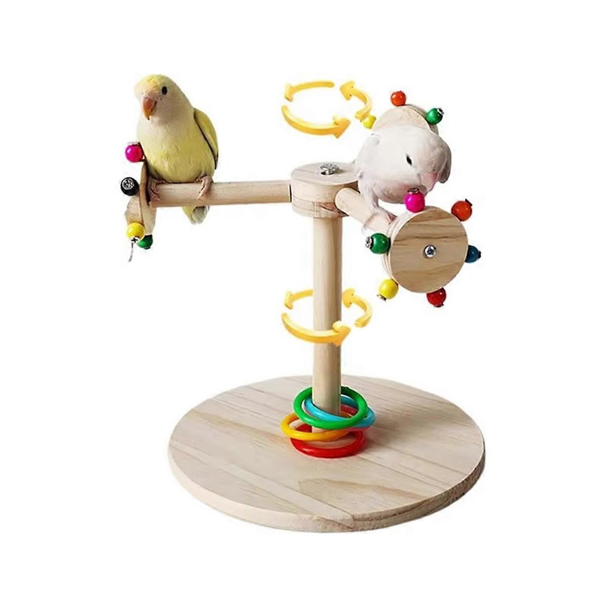 Bird Perch Stand Perch Stick Toy for Sparrow Rotating Windmill Design