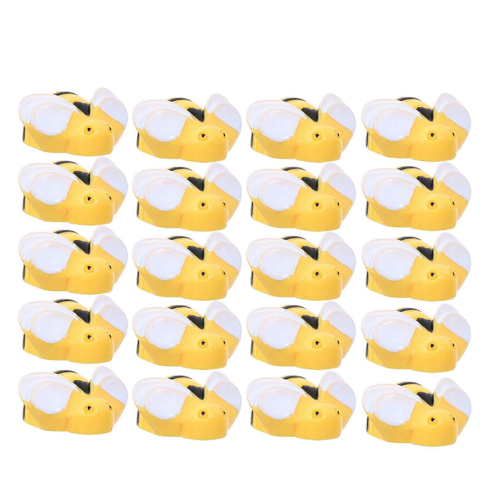 Bee Magnet 20Pcs Yellow for Decor with Adhesion