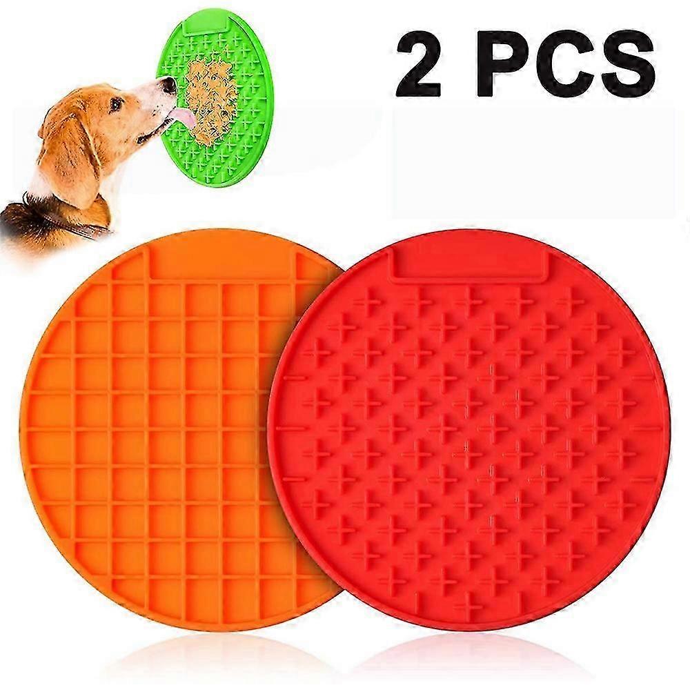 Lick Mat for Dogs Large Size 2pcs, Dog Washing Distraction Device, Peanut Butter Lick Pad with Strong Suction for Bathing, Grooming and Training