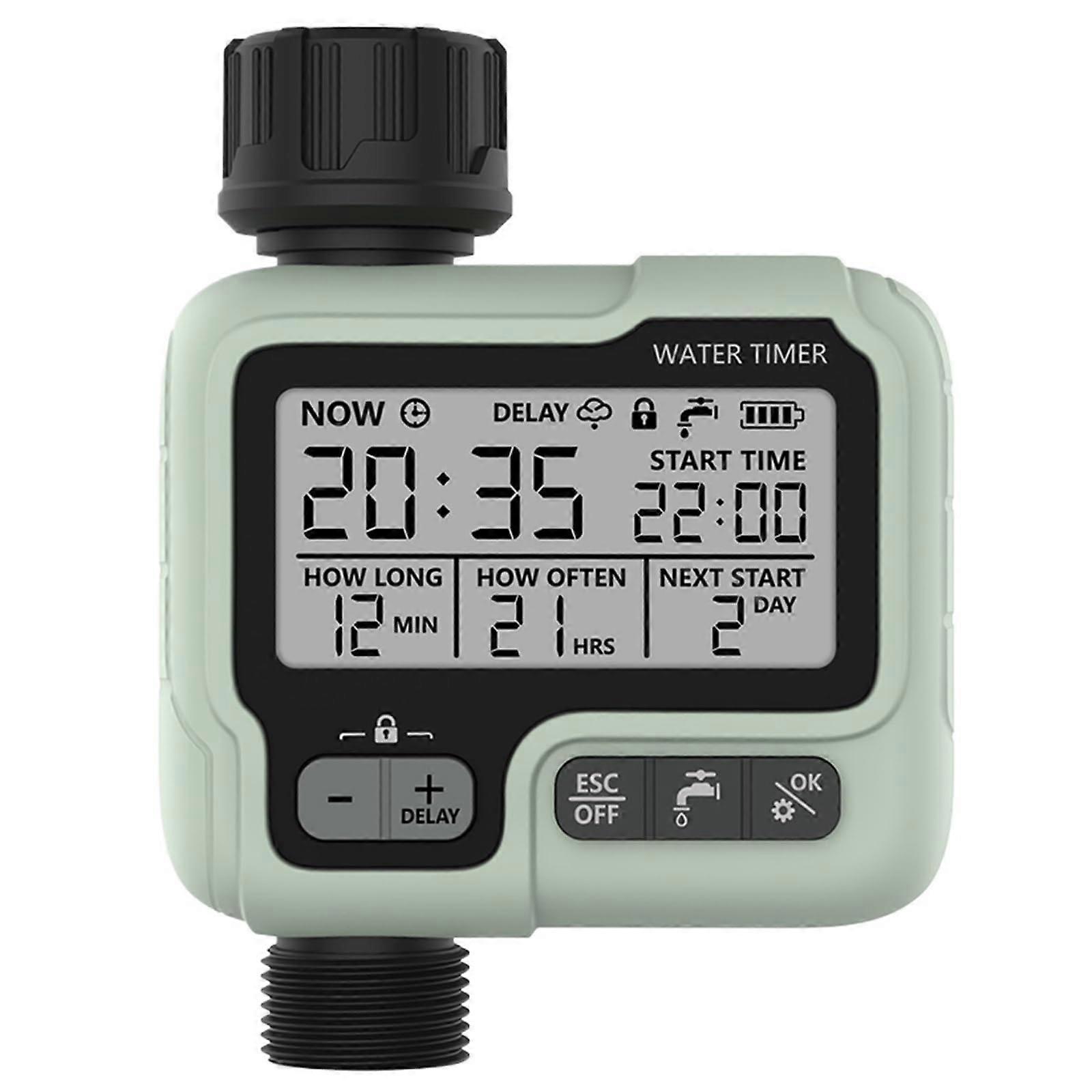 Garden Water Timer Automatic Rain Delay Drip Irrigation Self-Watering Device Greenhouse/Lawn POP3-HCT-322-BS