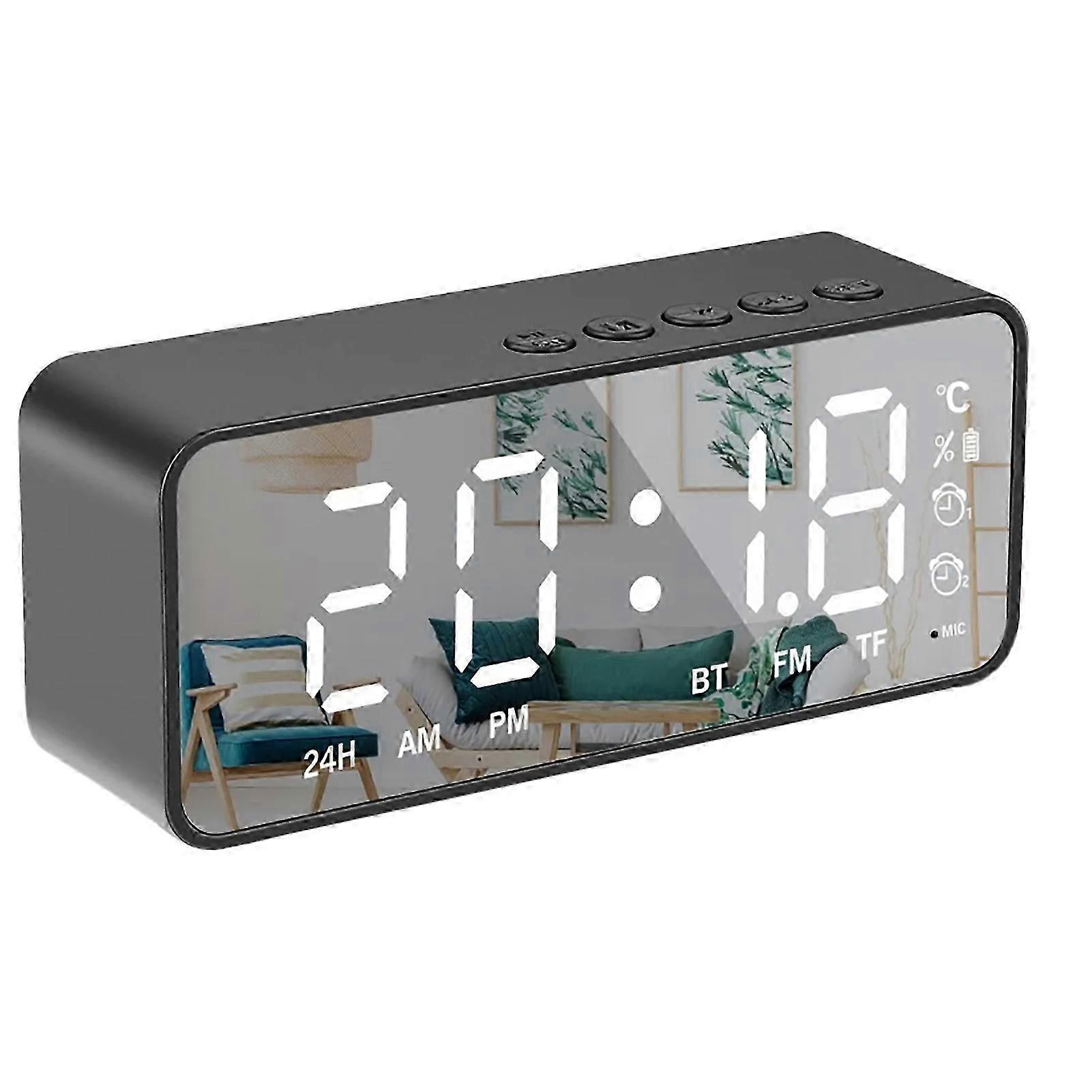 Sveglia Bluetooth intelligente con display digitale e finitura a specchio