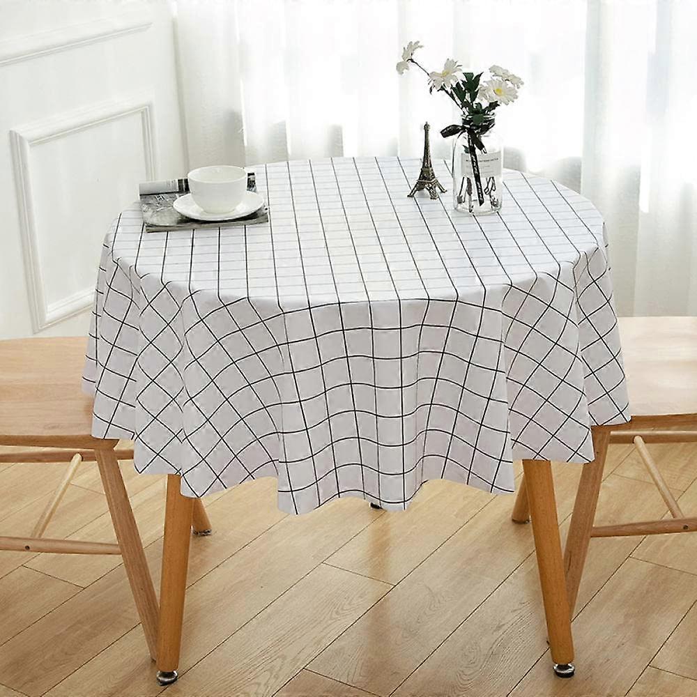 Table Linen Lotus Effect Tablecloth PVC Solid Colour Rectangular WaterRepellent Tablecloth White 80 × 120 cm