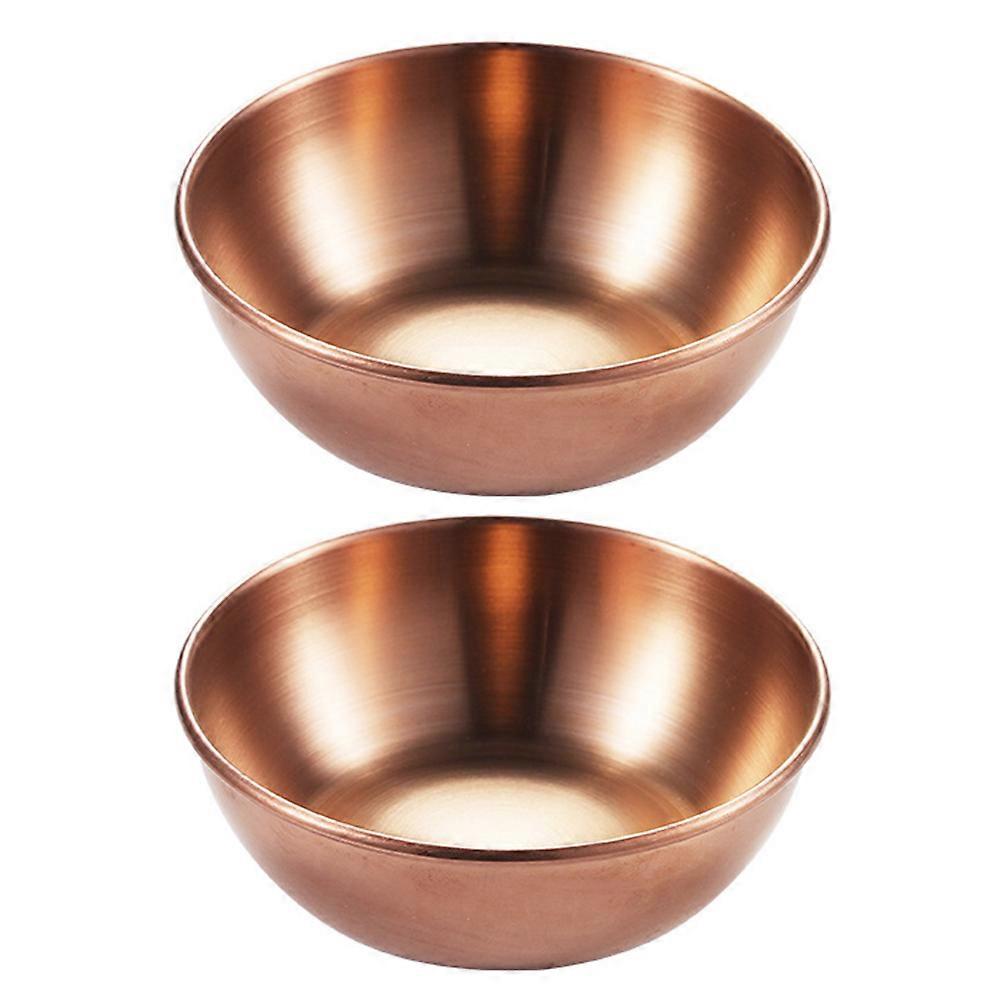 Here's a refined and professional product description based on your input:
**2pcs Rose Gold Stainless Steel Sauce Dishes – Small Serving Plates