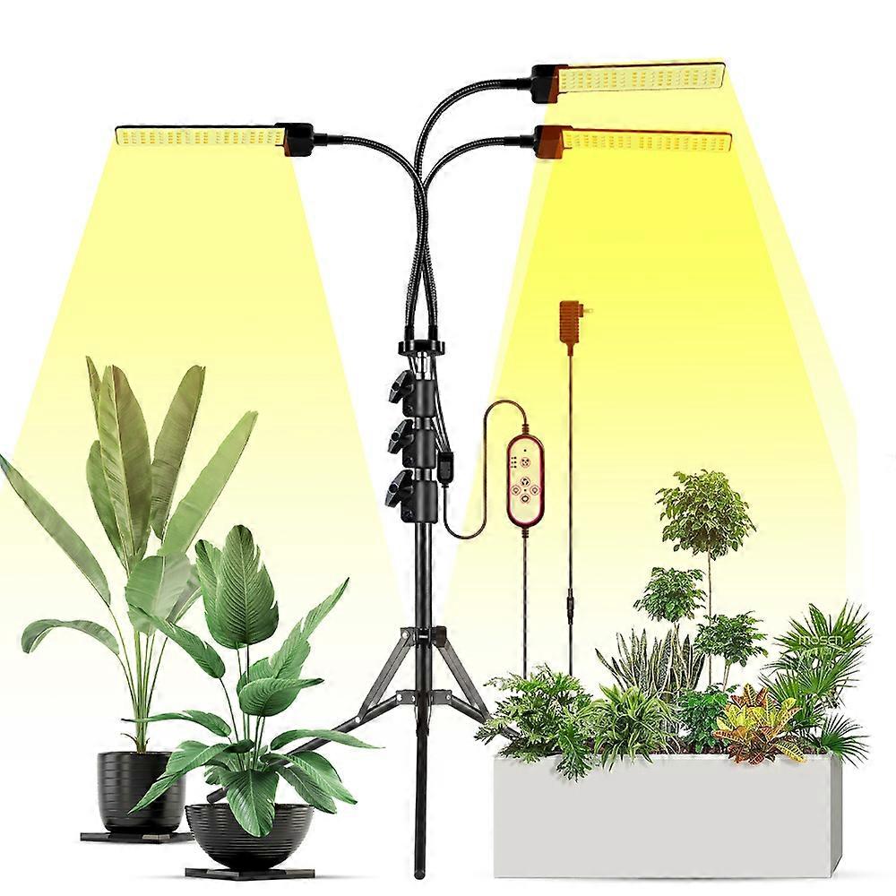 3 Heads LED Grow Light with Adjustable 1.3-5ft Tripod & Remote