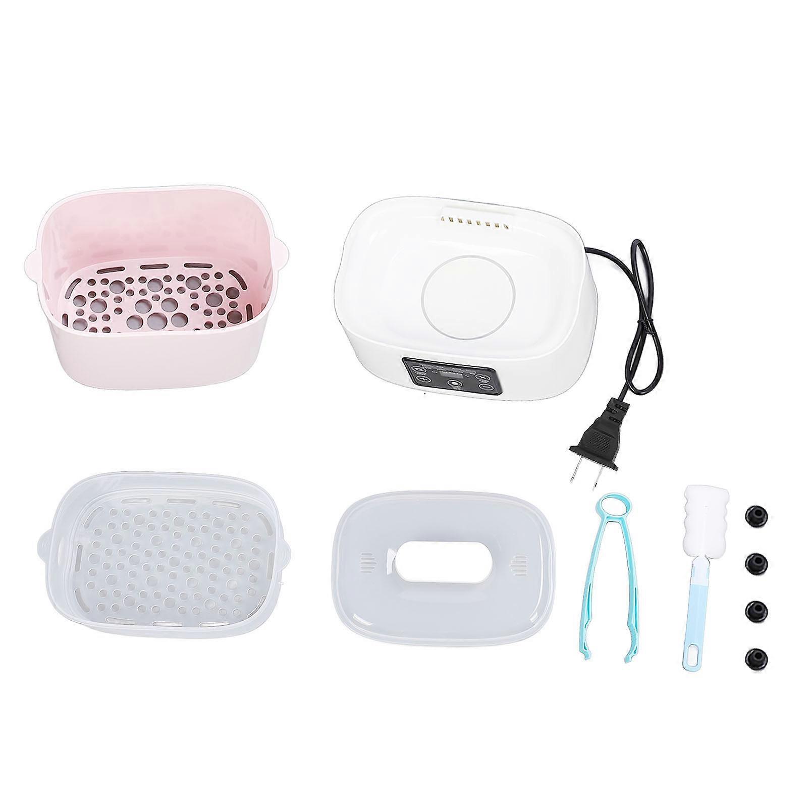 Electric Baby Bottle Cleaner with LED Display, Auto Shut-Off, Electric Steam Bottle Warmer for Baby Items, Breast Pump Accessories, Pink US Plug 110V