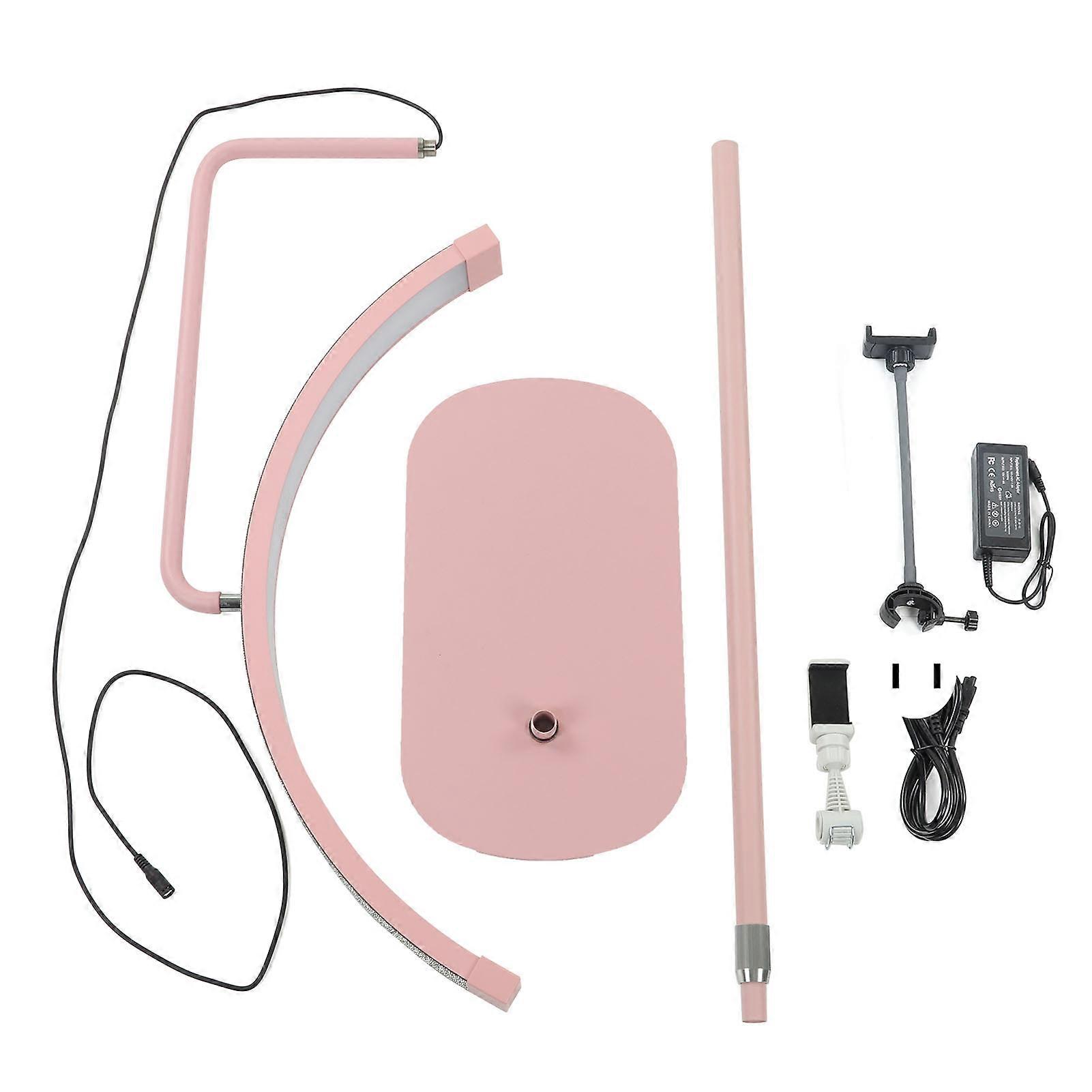 Adjustable Half Moon Floor Lamp - 360° Rotating Light for Makeup and Lash Extensions