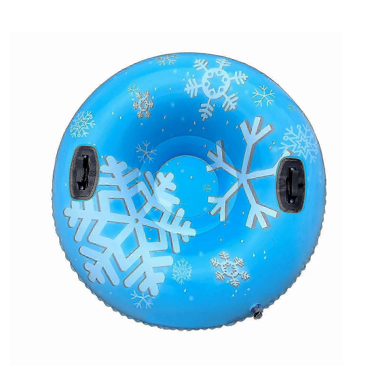 Adult Eco-friendly PVC Inflatable Ski Ring Snowflake Print Snow Tube Circle Sled