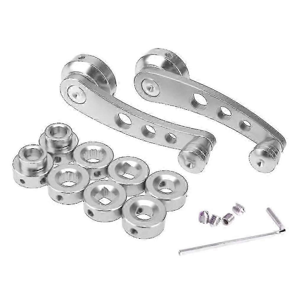 2szt Uniwersalna aluminiowa korba do szyb do pickupa ciężarówki - srebrna
