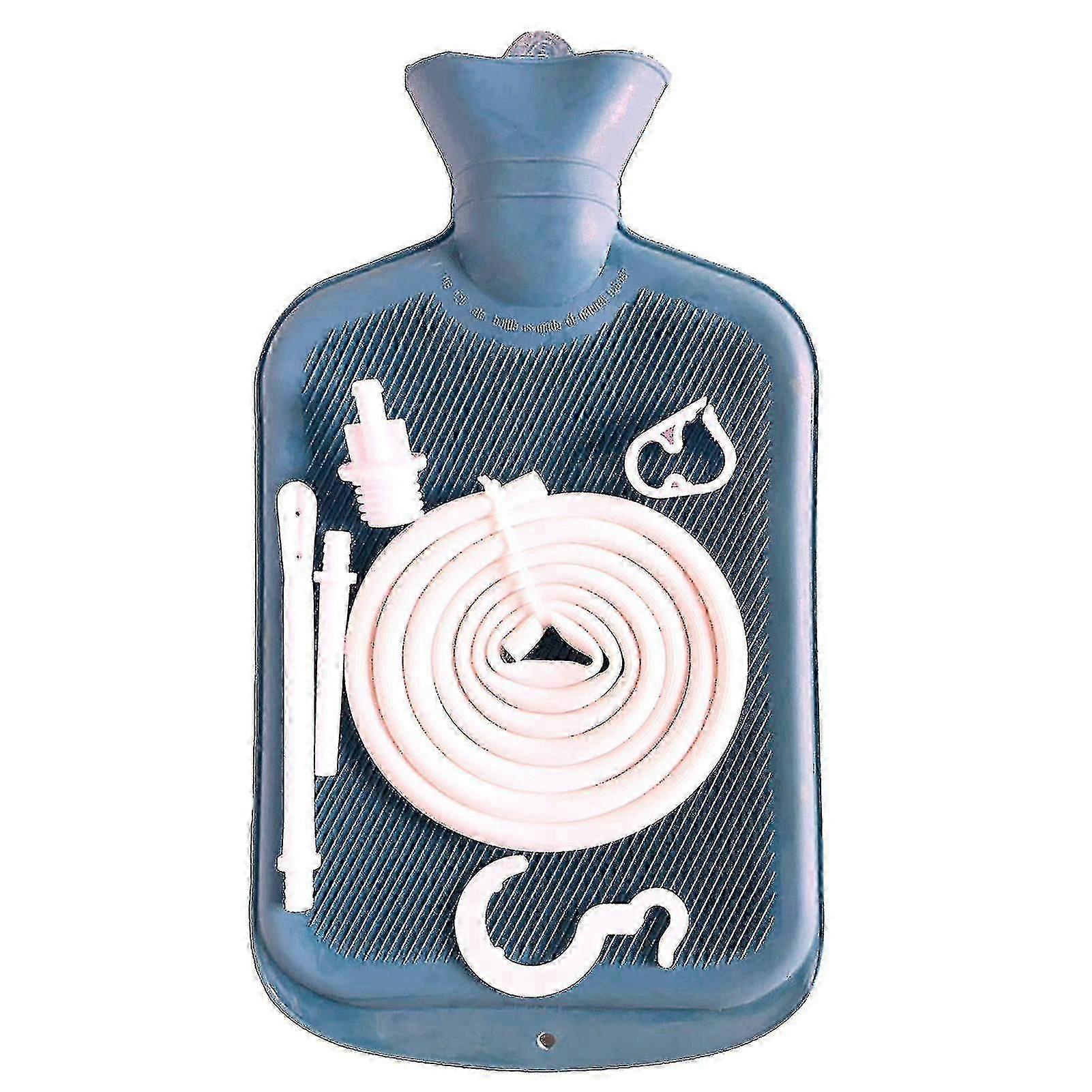 2L Enema Bag Kit with Long Hose & Adjustable Flow Valve for Colon Cleansing and Detox Therapy