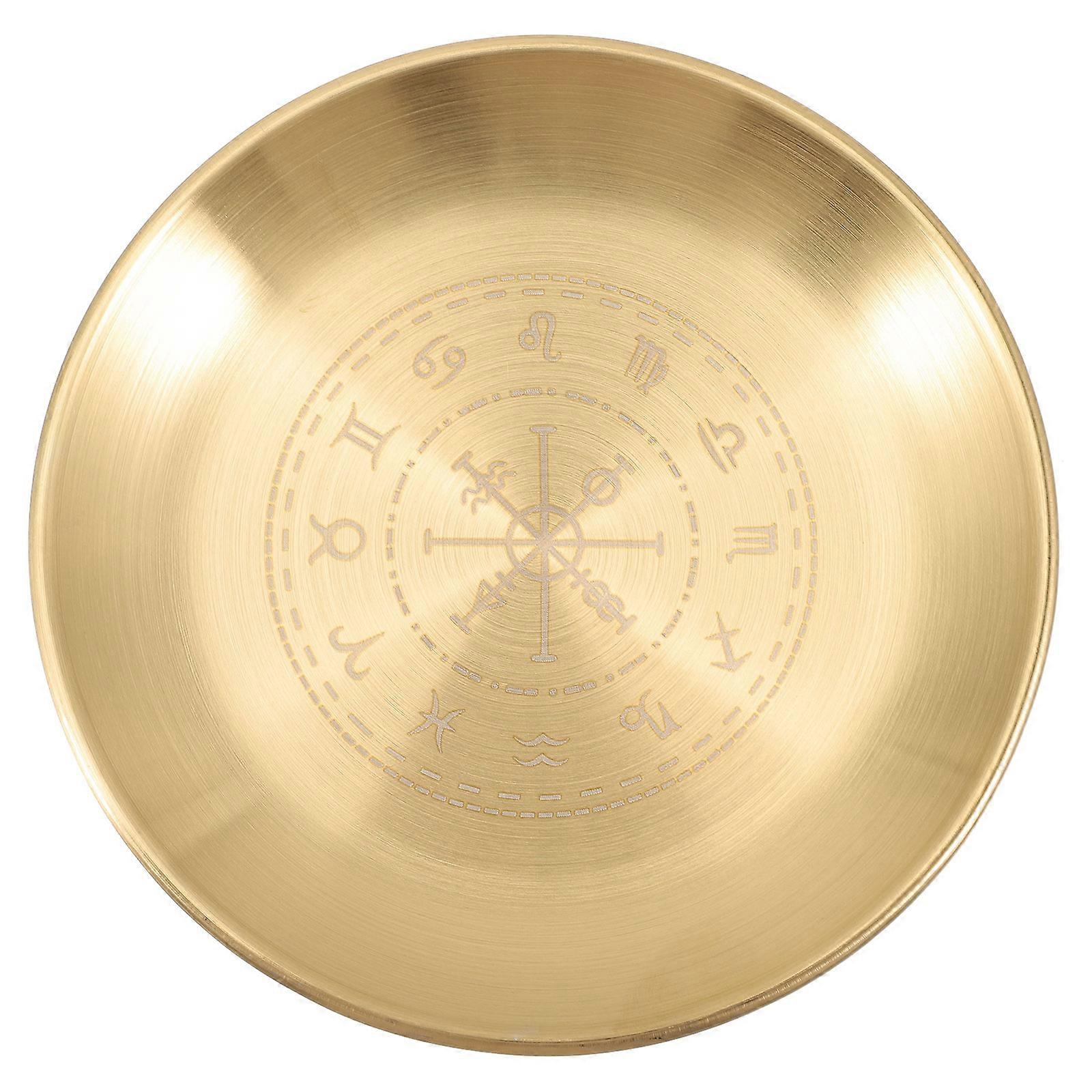 Tarot Tray Golden Copper Candle Plate Creative Pattern Storage Tray Design