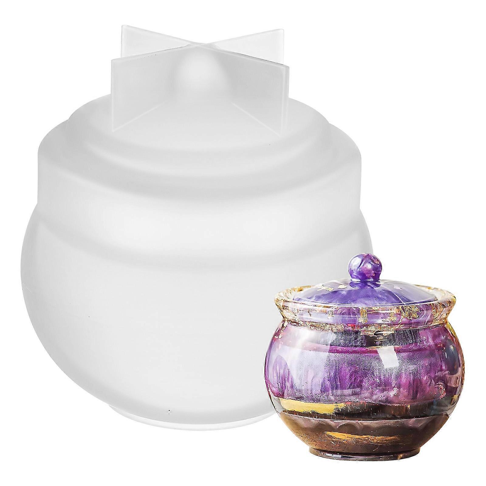 Resin Jar Mold with Lid 1 Set Resin Molds Silicone Molds for Epoxy DIY Storage Case Container