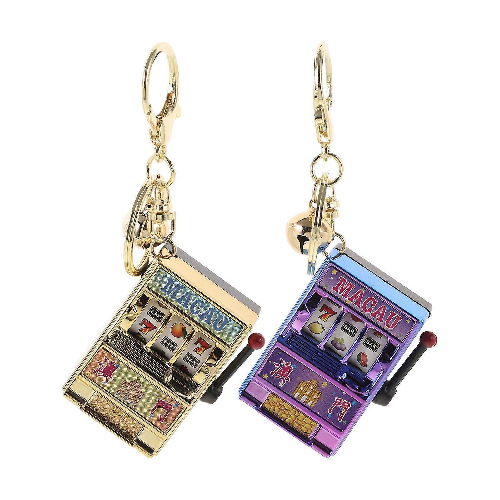 Compact Fruit Machine Keyring, Entertaining Accessory for Themed Parties and Daily Use
