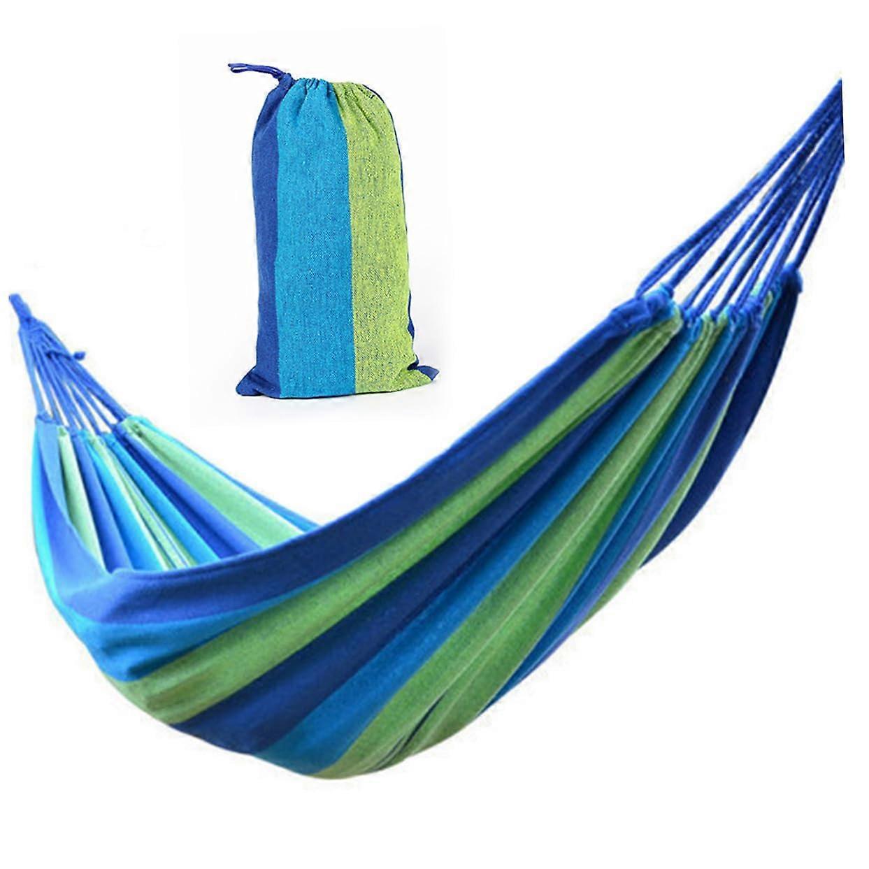 280 X 80 cm Camping hammock – sailcloth with striped pattern ideal for garden travel and backpacking
