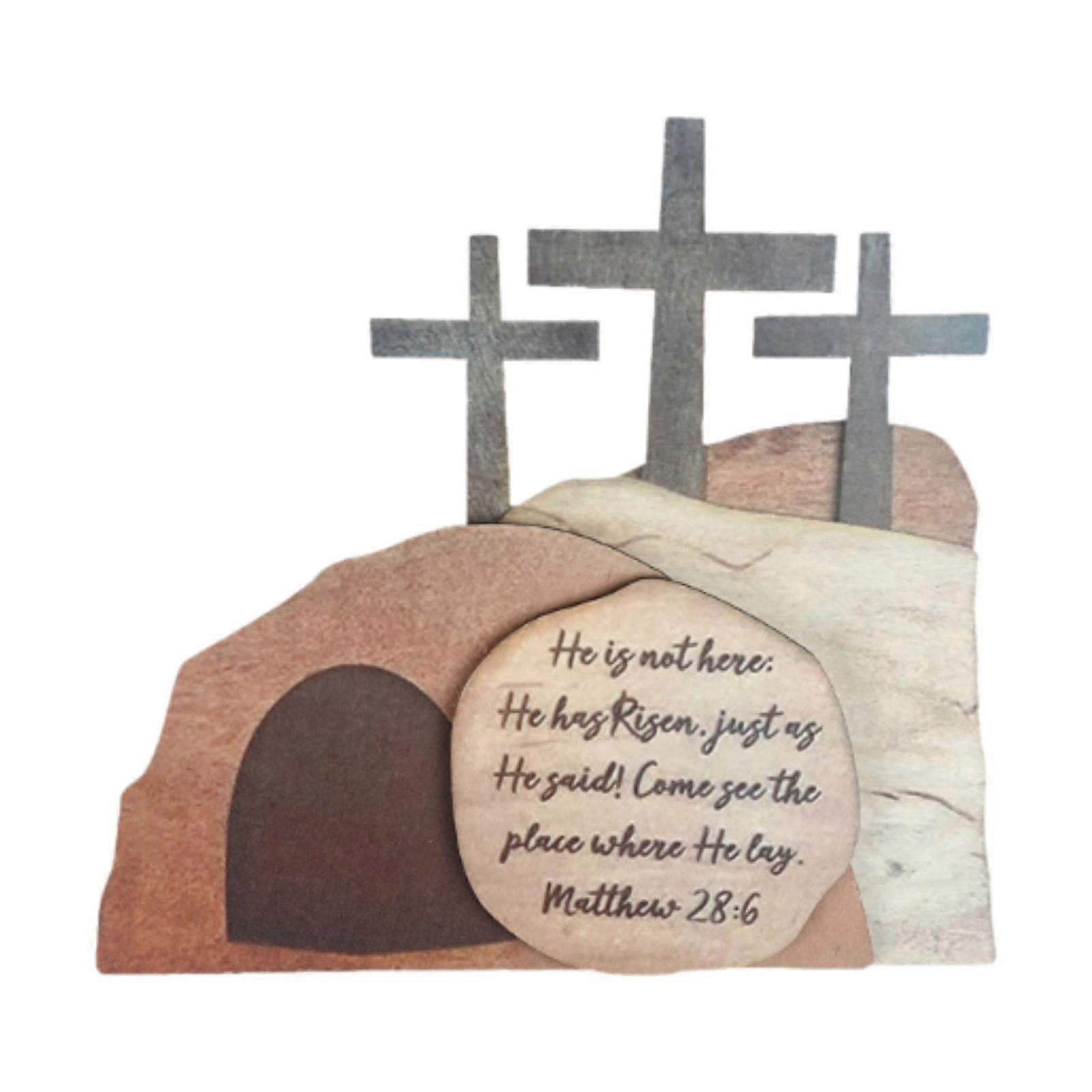 2025 Empty Tomb Easter Decor Centerpiece Easter Gift Decorative Rustic Religious