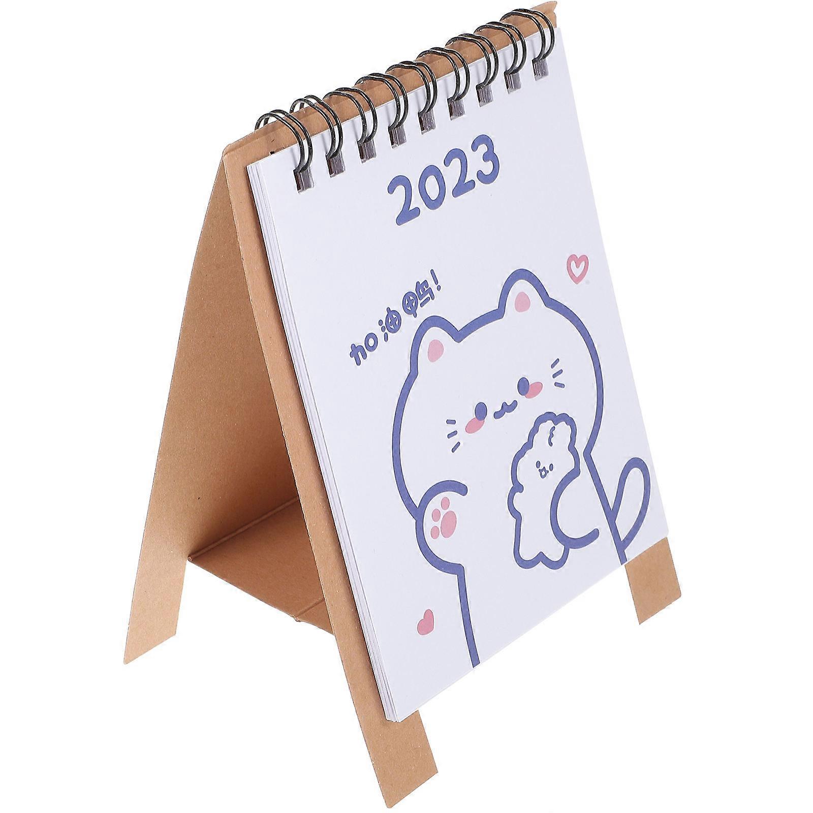 Desk Calendar Standing Office Use Schedule Planning 13.5X9.4CM 1Set