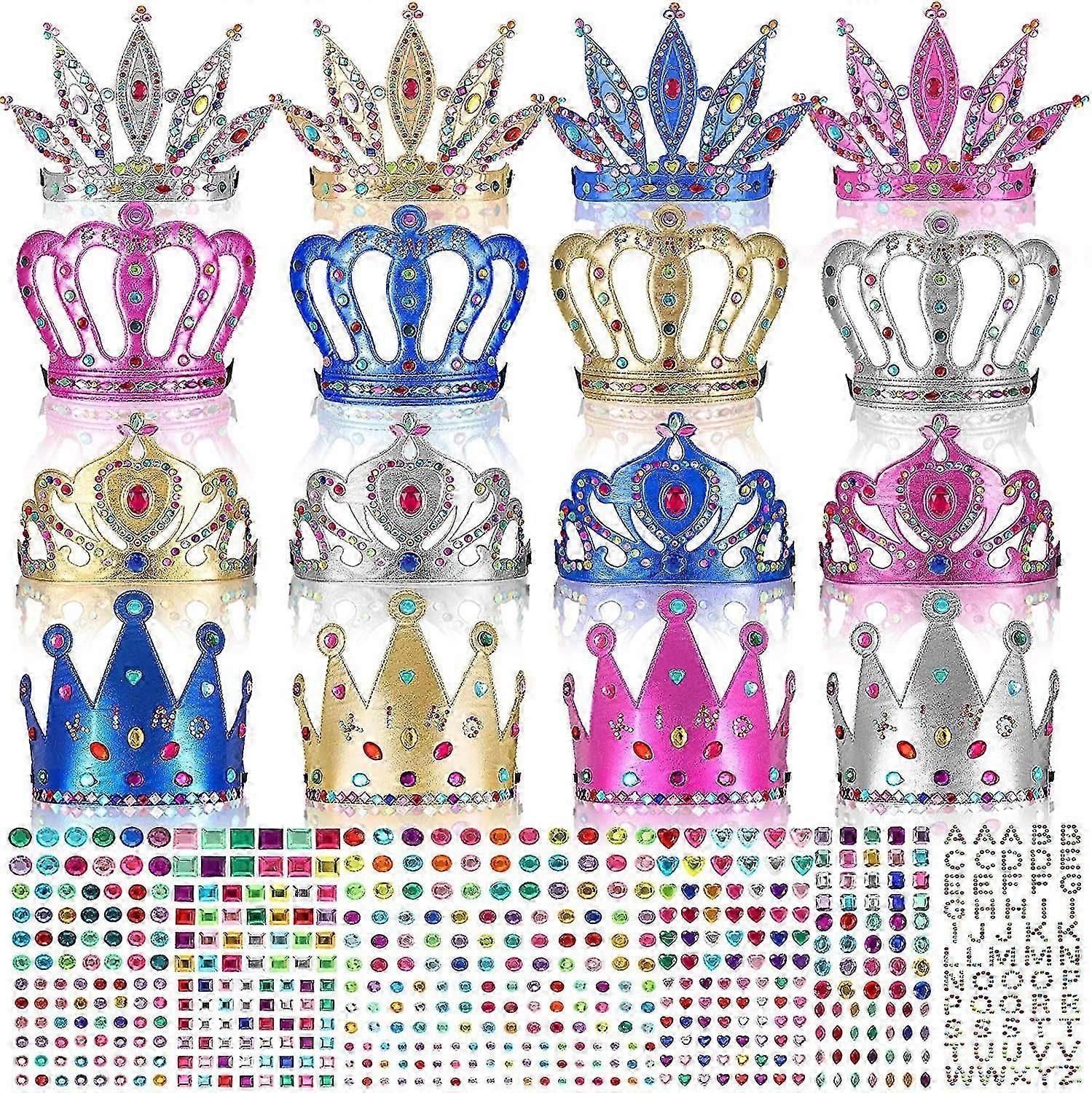 24 Stück Machen Sie Ihre eigenen Kronen Set Prinzessin Party Gastgeschenke DIY Krone für Kinder Prinzessin Party Zubehör