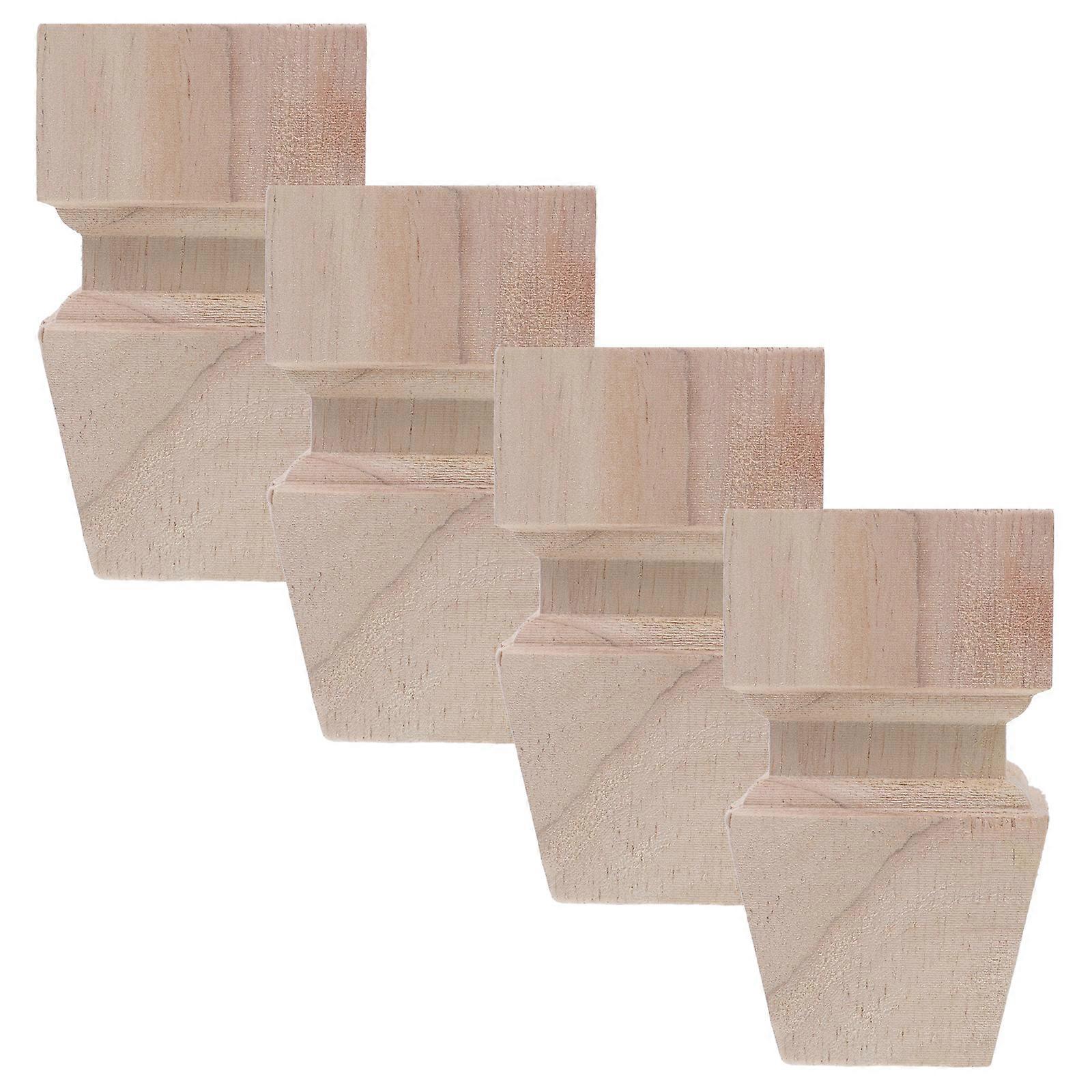 Wooden Table Legs Furniture Riser Rustic Style Diy Projects 4Pcs