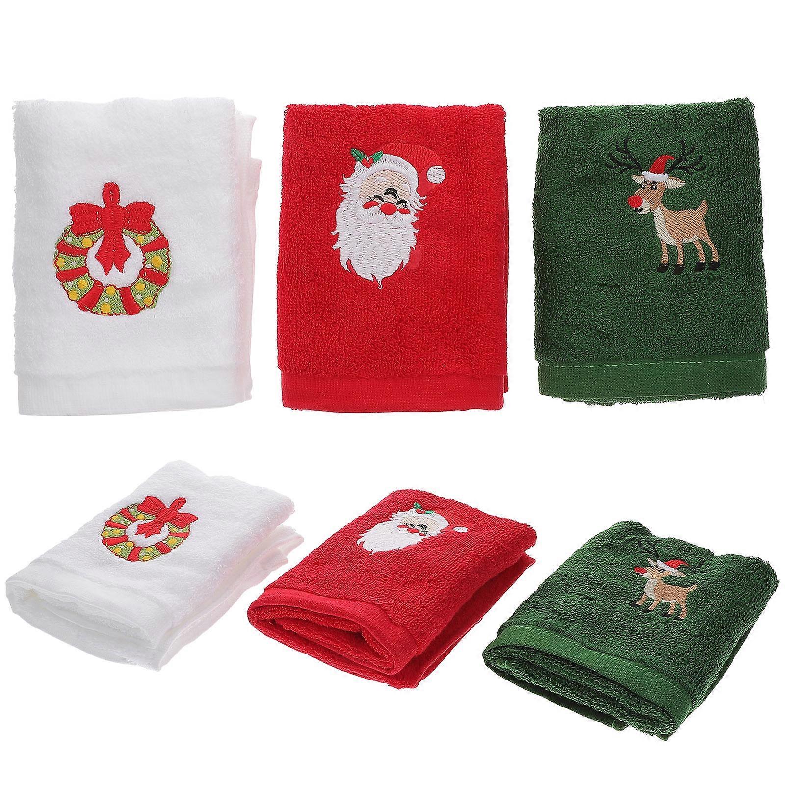 Face Towels 6Pcs Assorted Color Cotton Quick Dry Fluffy for Home