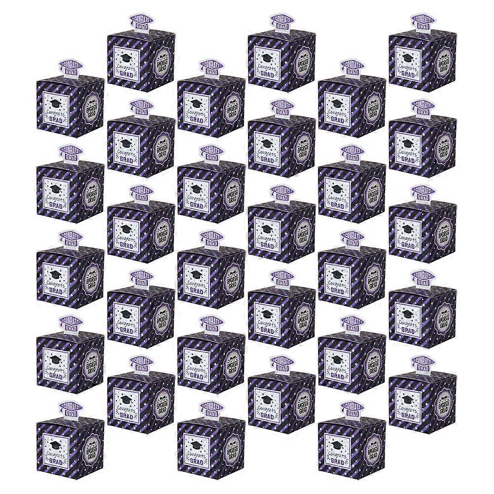 Candy Packaging Box Graduation Candy Containers Square Paper Storage Graduation Party 50Pcs
