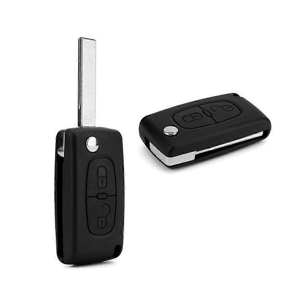 Remote Key Shell Schwarz 2 Tasten Faltbare Hülle für Button Remote Key Case