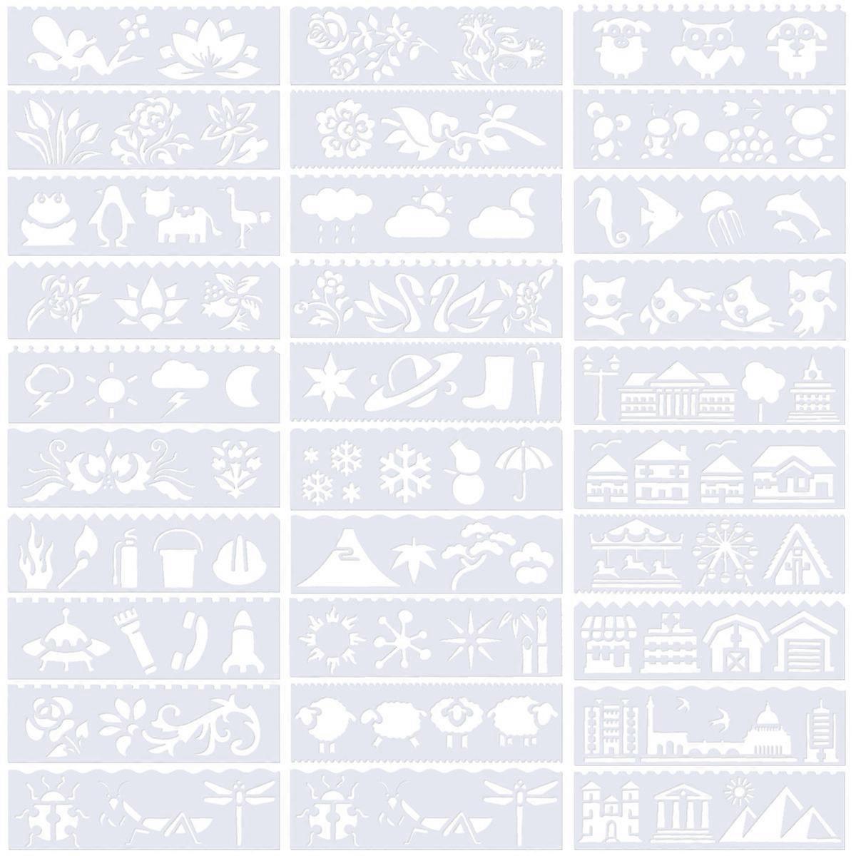 Children Stencils Template Diy Drawing Craft Stencils Interactive Props For Kids Girls Parent-Child Interaction 64Pcs