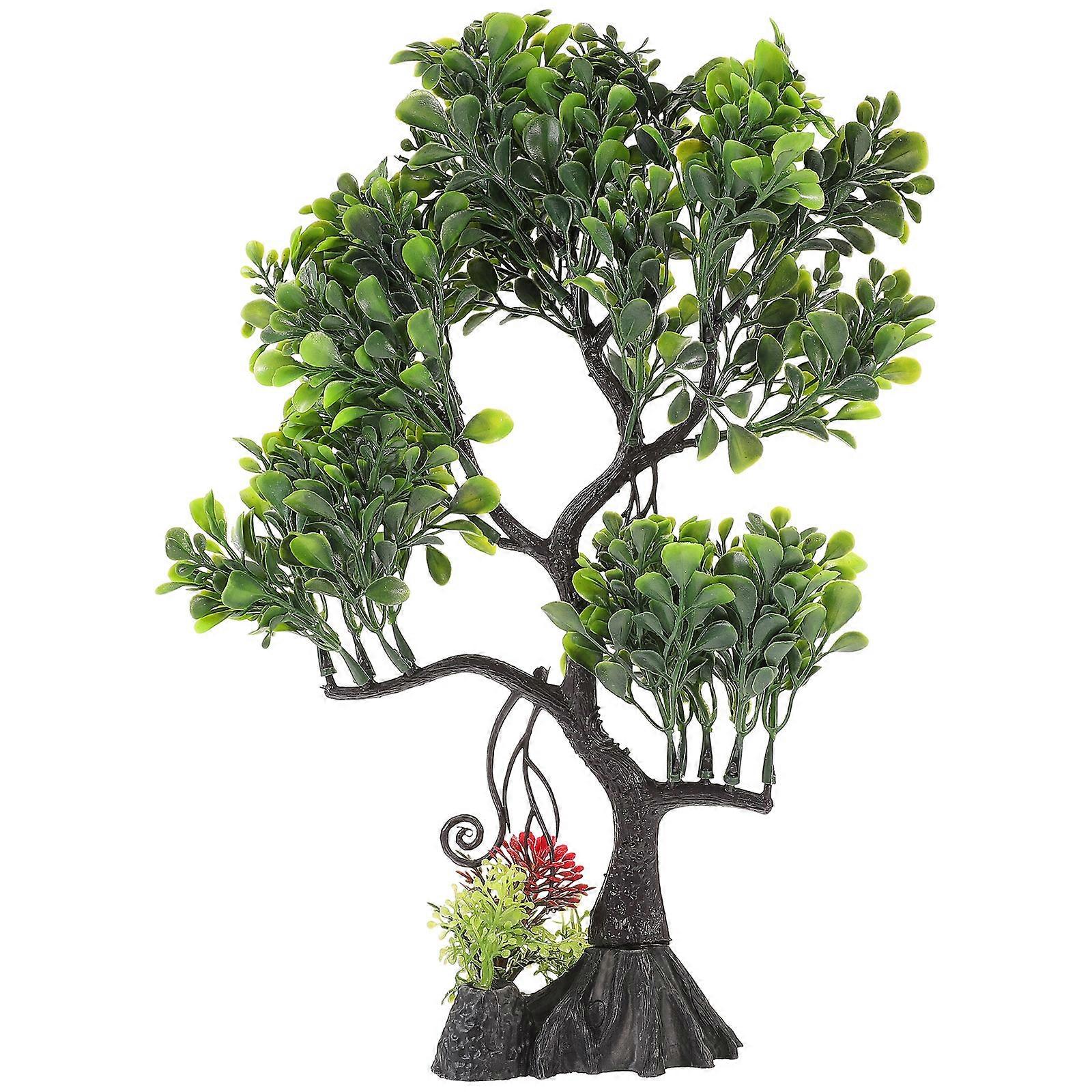 Artificial Plants Aquarium Tree Model Lifelike Appearance Plastic 33x20cm 1Pcs