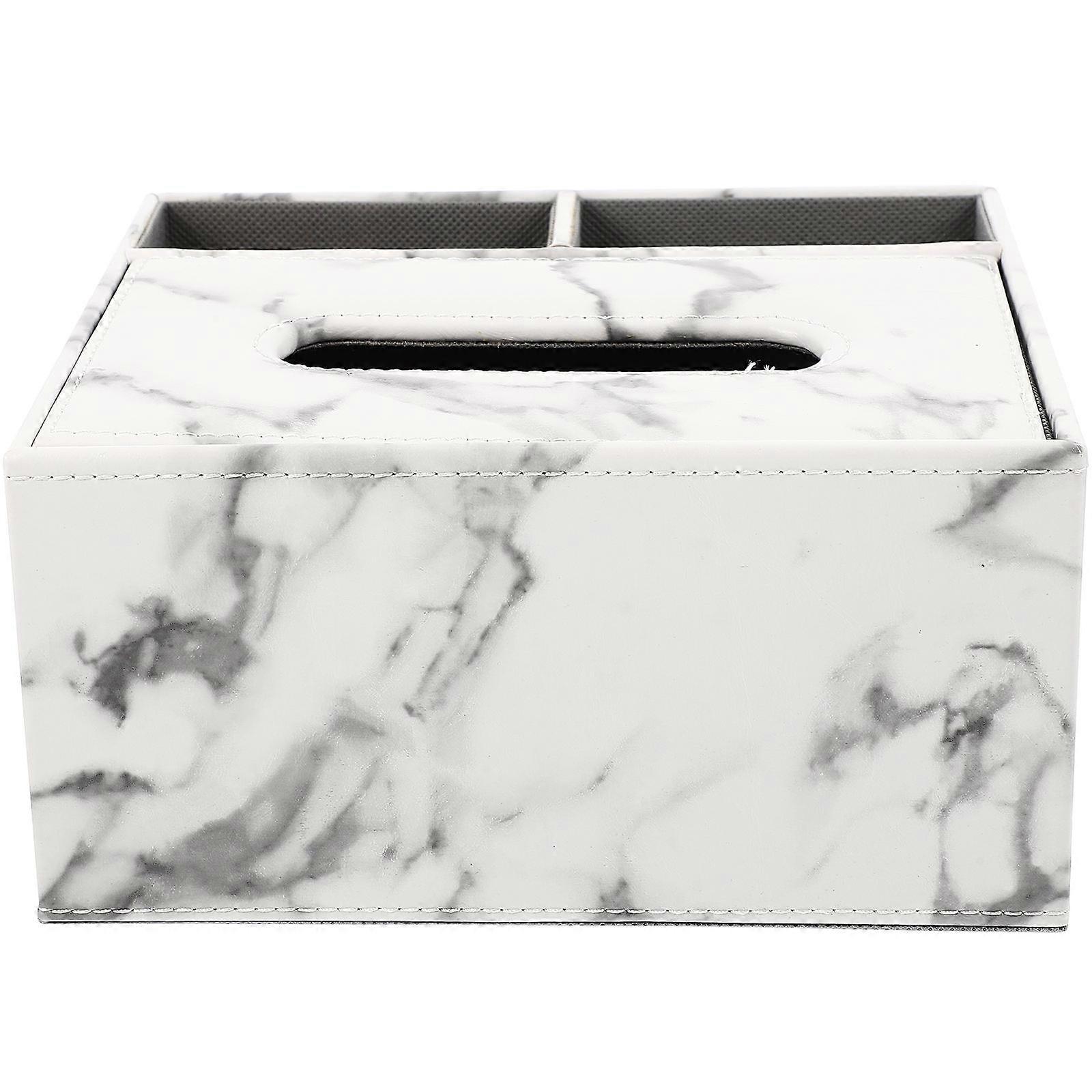 Elegant Marble Pattern Tissue Box Holder for Home, Office, and Hotel – Compact Storage Dispenser for Easy Access