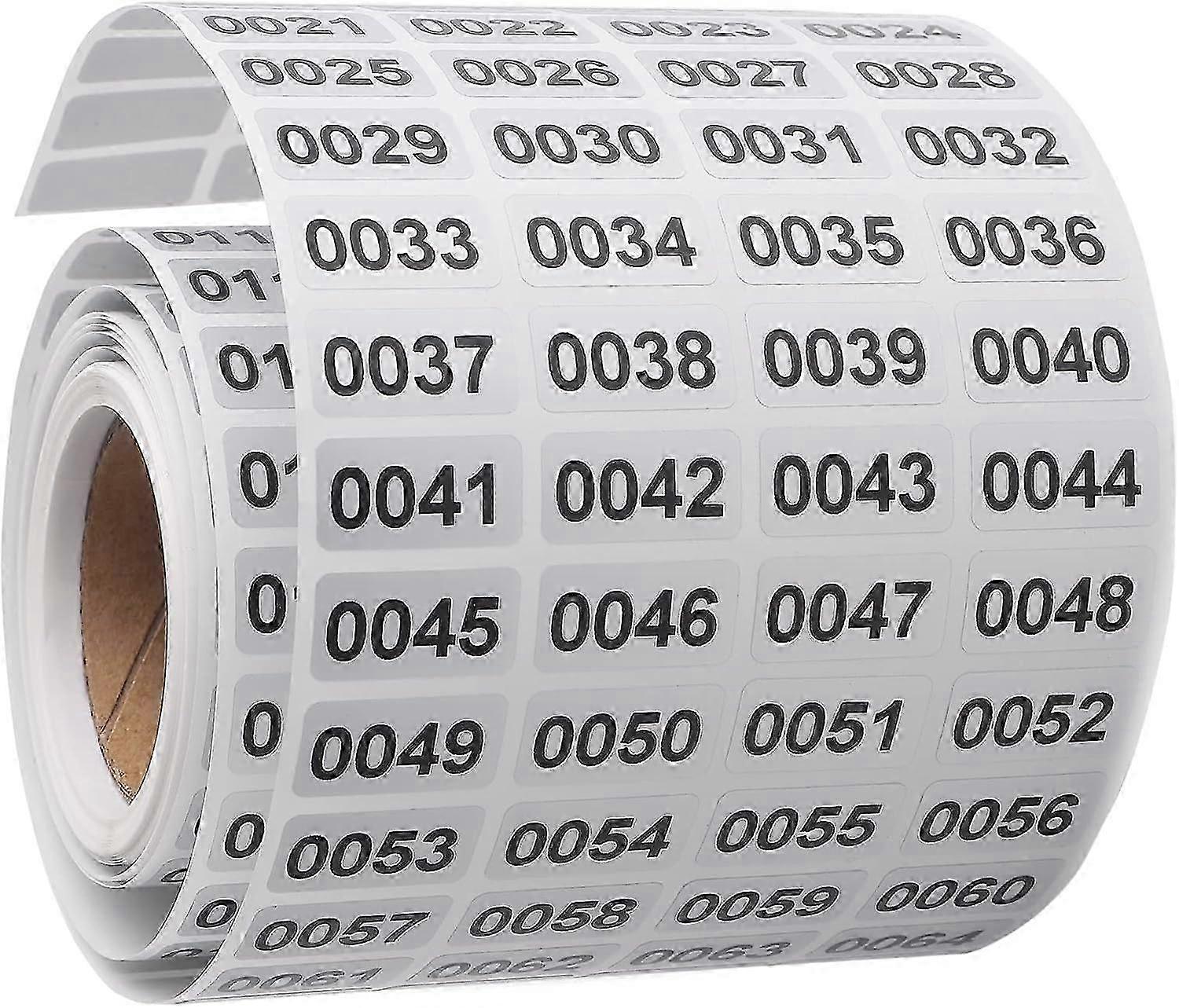 2100 Pcs Number Stickers, Inventory Stickers, Asset Tags, Consecutive Numbered Stickers, Waterproof Inventory Tags, Number Labels, Asset Labels (0.39