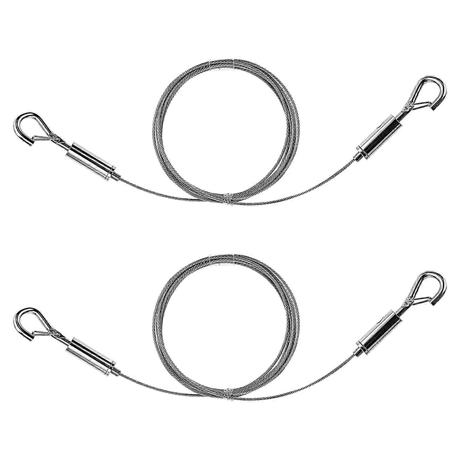 Picture Hanging Wire Set with Hooks, 2m x 1.5mm Heavy Duty Stainless Steel Wire Rope, Adjustable for Mirrors and Lamps, Holds 30kg