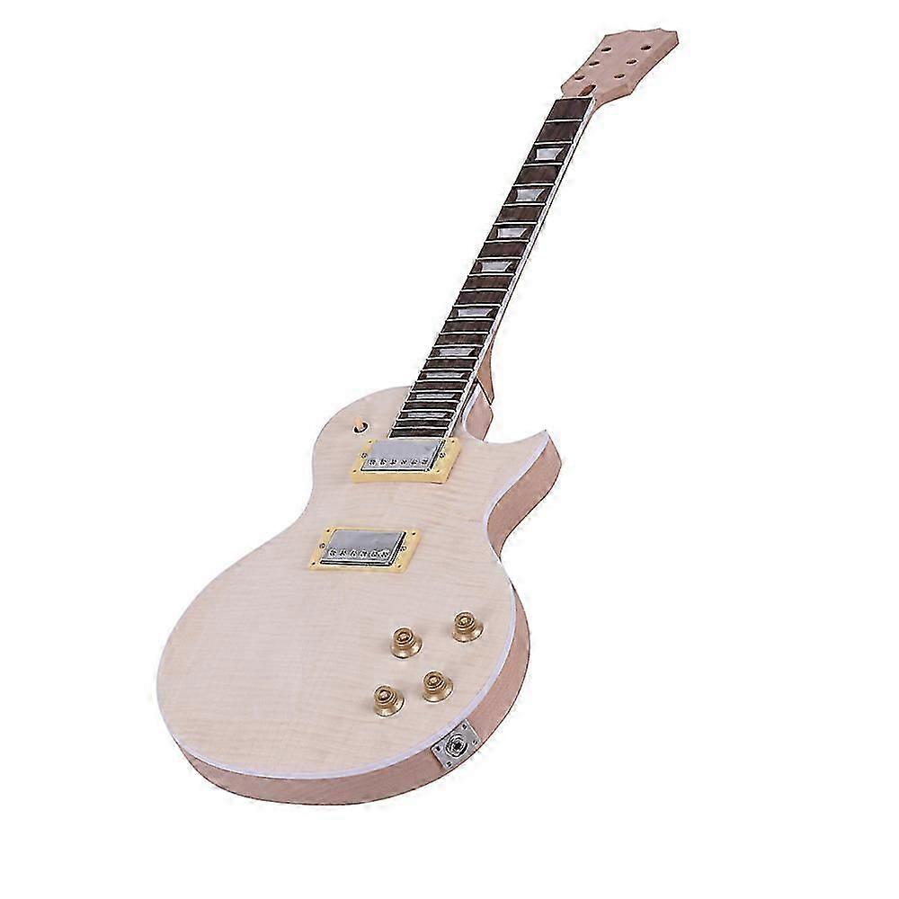 Lp Style Unfinished E-Gitarre Diy Kit Set Mahagoni Korpus Hals Rosenholz Griffbrett