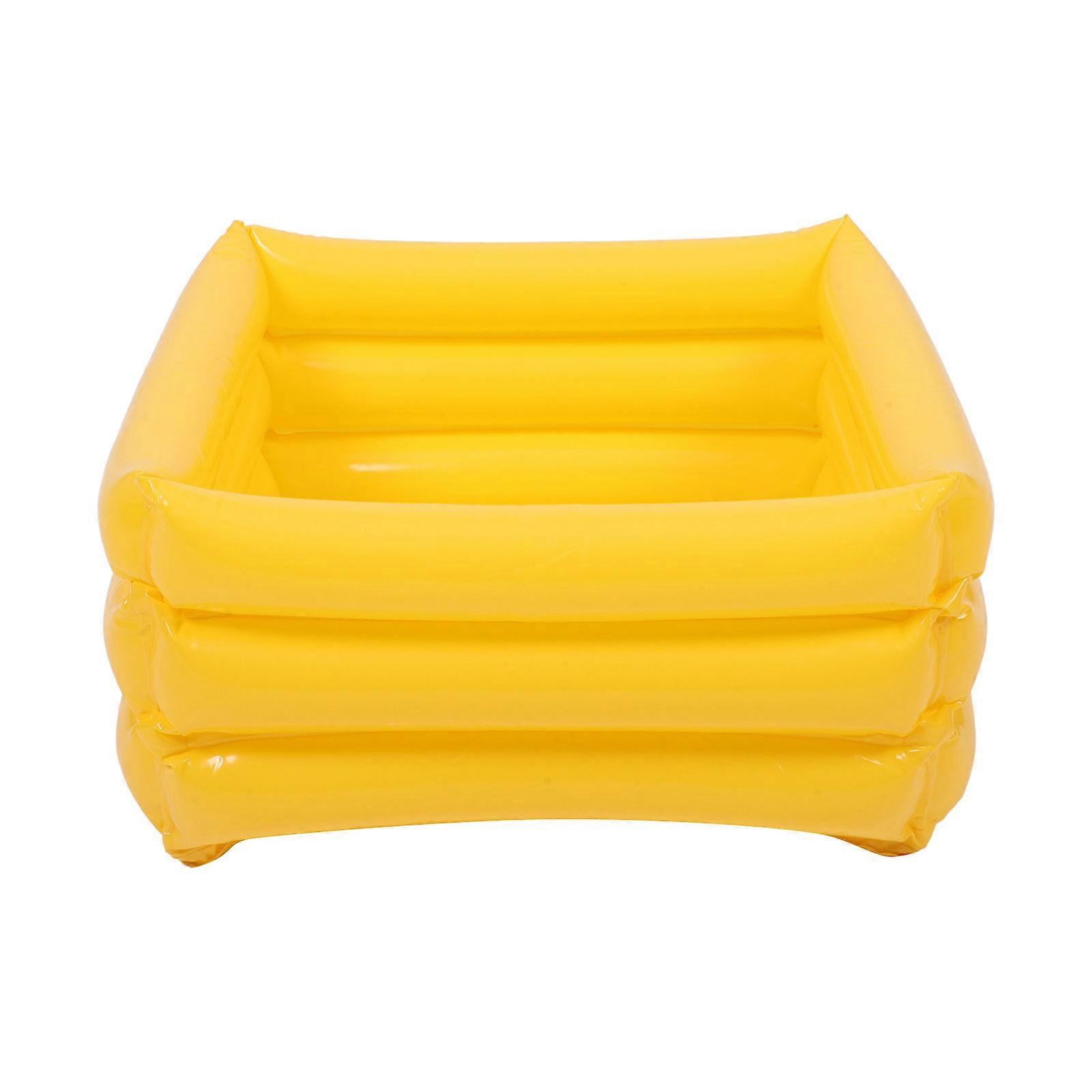 Inflatable Foot Bath Basin Portable Collapsible Tub for Camping Travel Outdoor Activities Yellow PVC Wash Basin Easy Storage Versatile Use