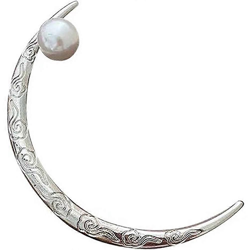 عصا شعر على شكل قمر بنمط سحابة ، شوكة شعر لؤلؤية للنساء ، مثالية للكعك والتحديثات ، خيار هدية أنيق