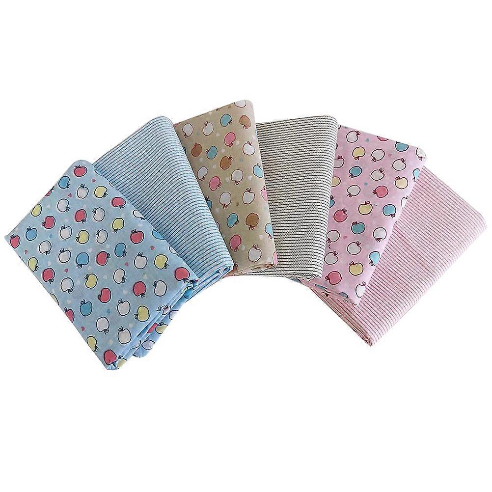 Quilting Cotton Fabric Cloth Sheet Square Mixed Style Assorted Color 50x50cm DIY Projects 6Pcs