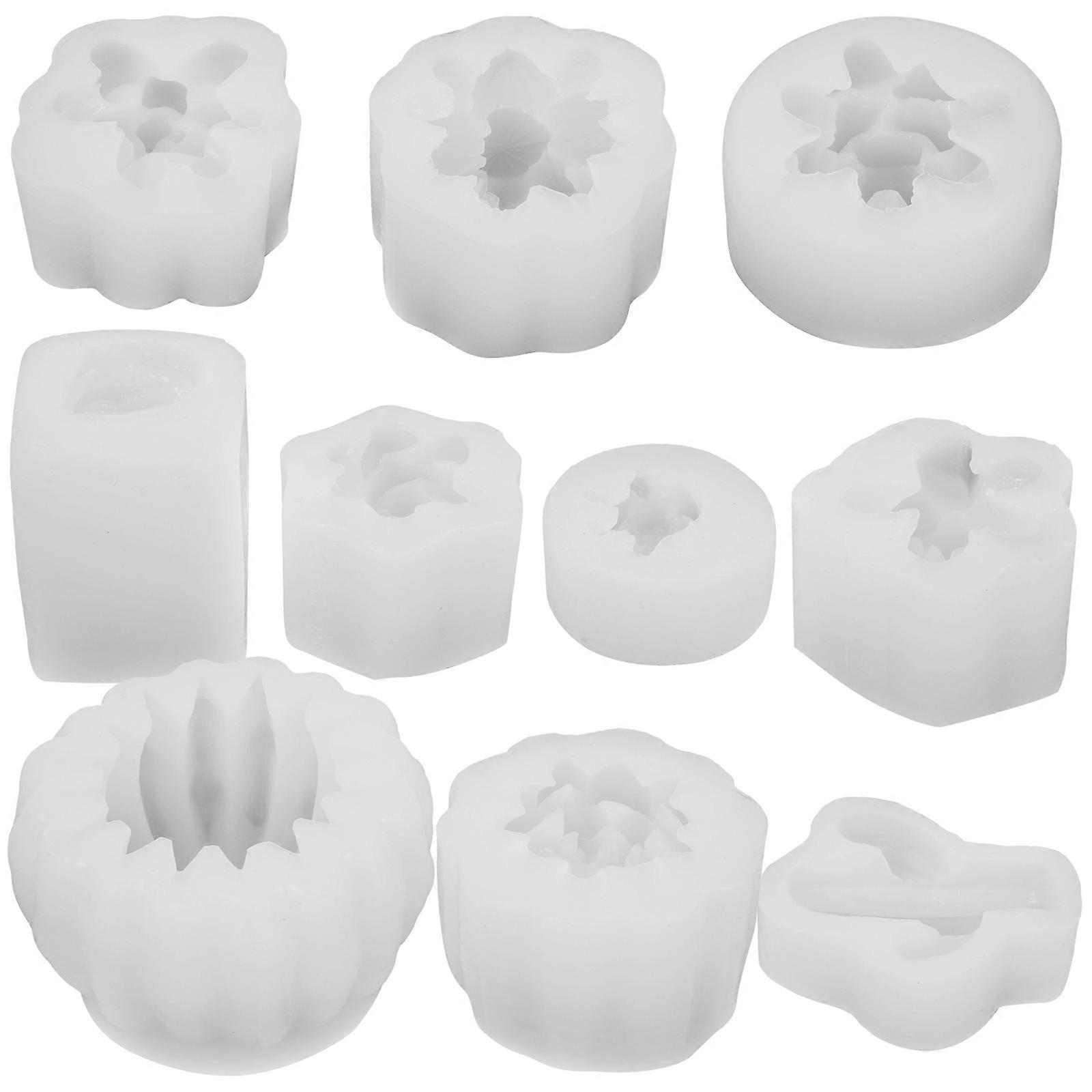 Candle Mold Silicone Model Diy Design Soap Making Crafting Tools White 6X6CM 2.80CM Depth 10Pcs