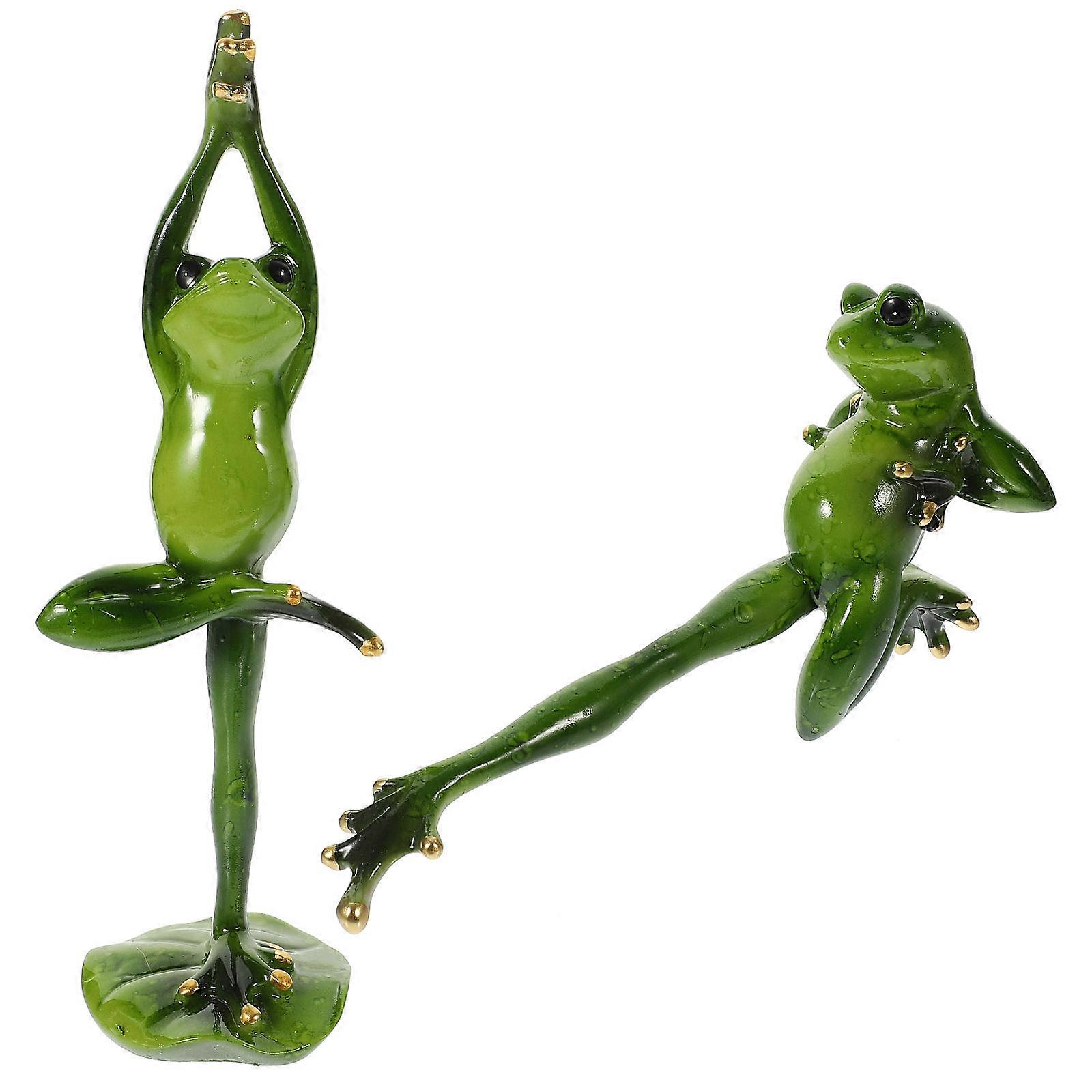 Woonkamer Plank Decor Kikkervormige Hars Beeldje Thuis Decor 2Pcs