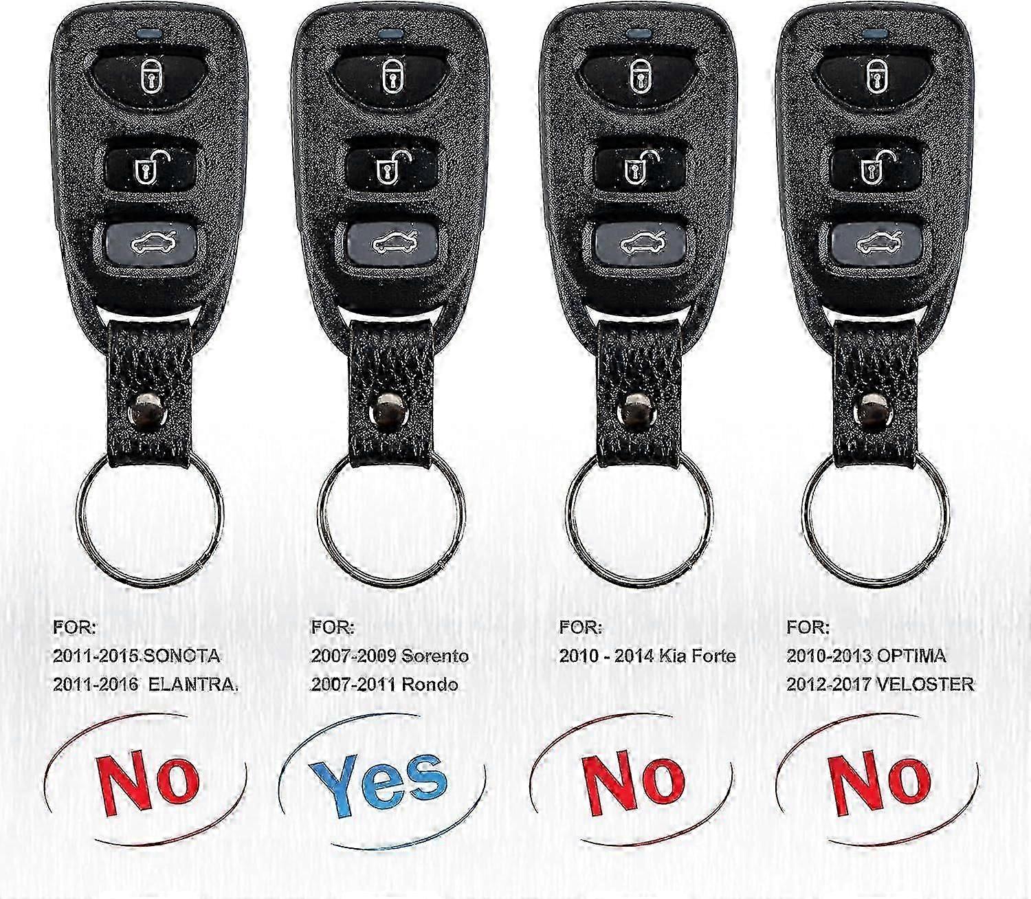 4 Buttons Keyless Entry Car Key Fob Fit For  Kia Compatible with 2007-2009 Sorento