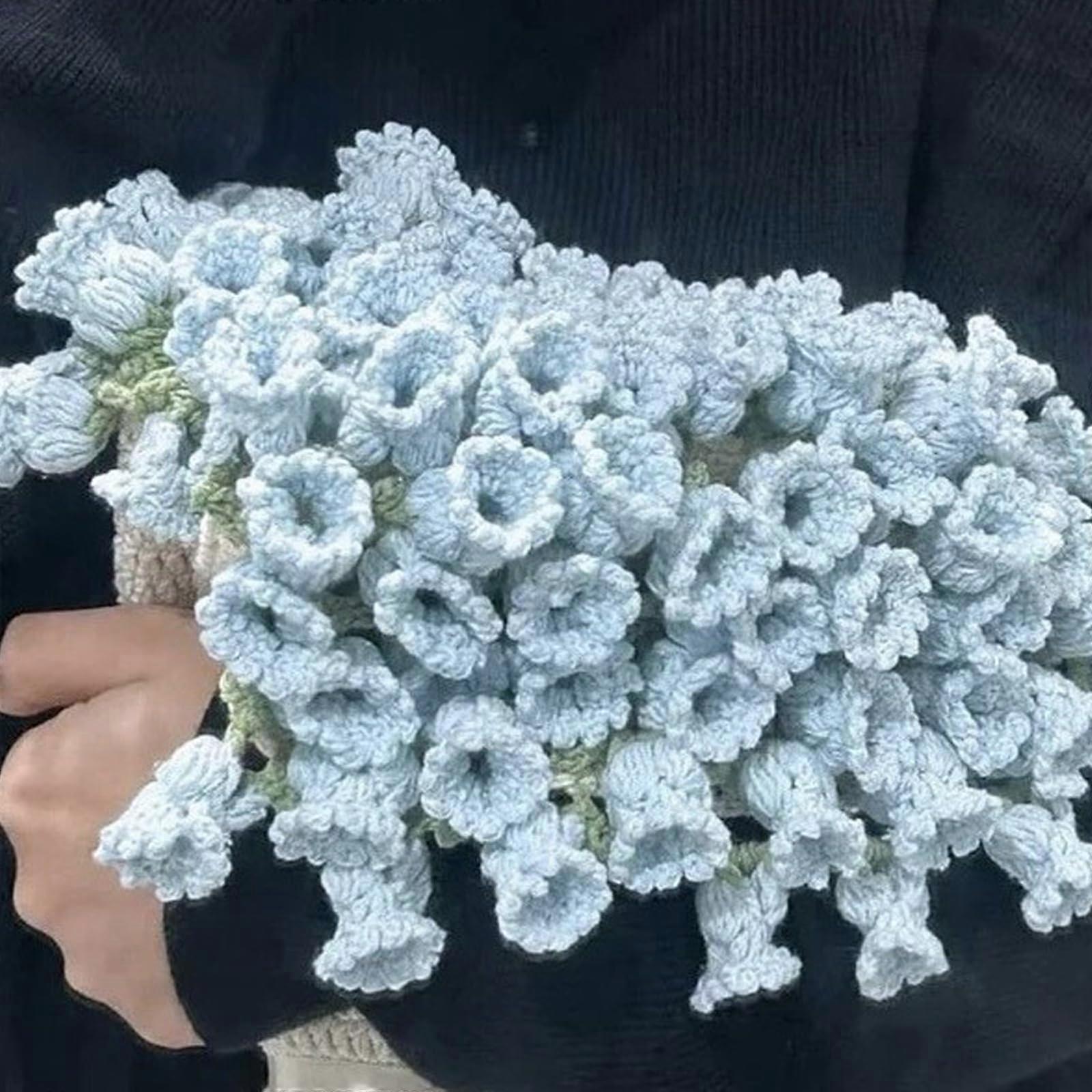 Bouquet Blanket Crochet Rose Bouquet Kit 31.5 Inch Model E DIY Finished or Material Package for Mother's Day