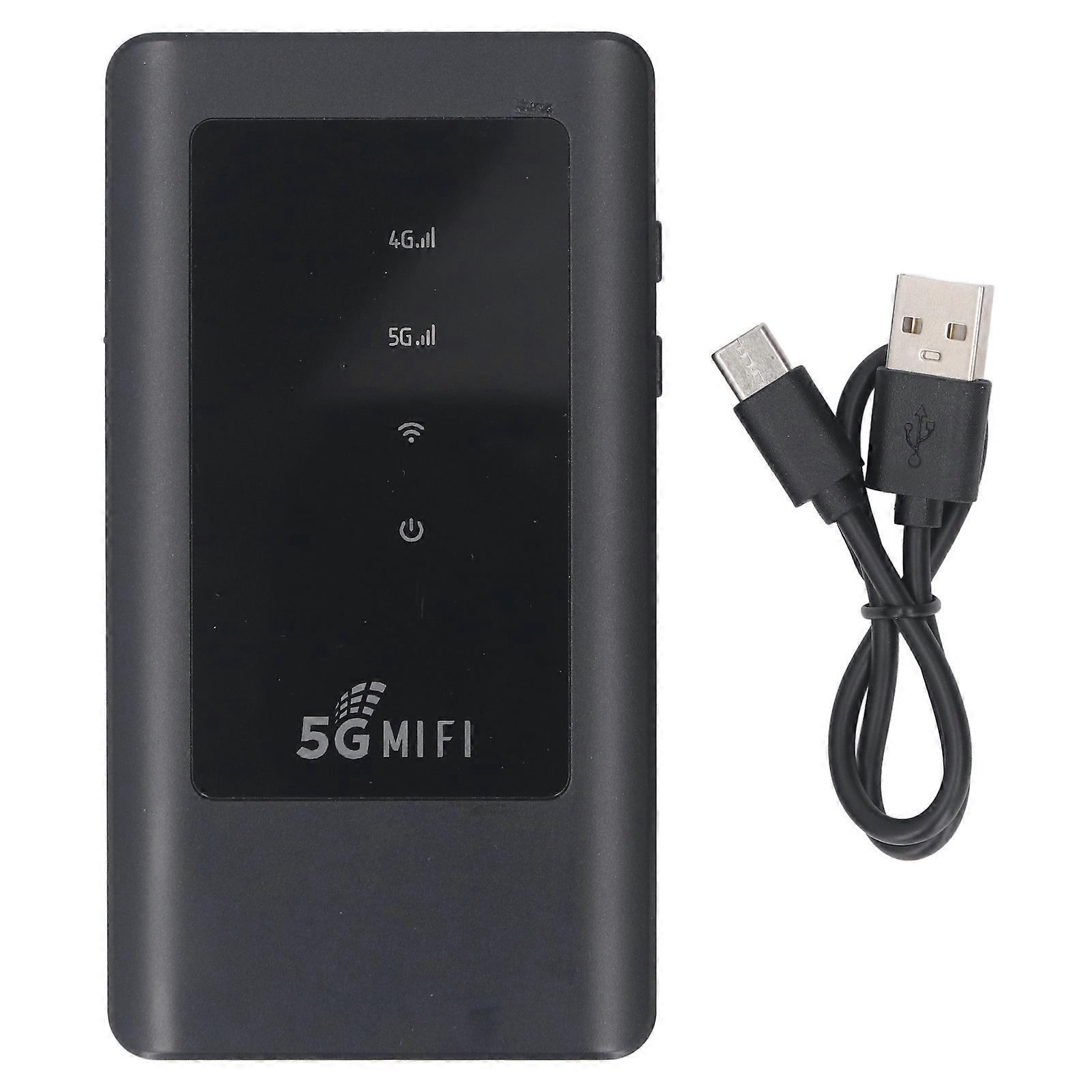 5G Mobile Hotspot 2.4GHz 5.8GHz 16 Device Sharing WiFi6 Fast Charging Portable WiFi Device with Nano SIM Card Slot for Travel