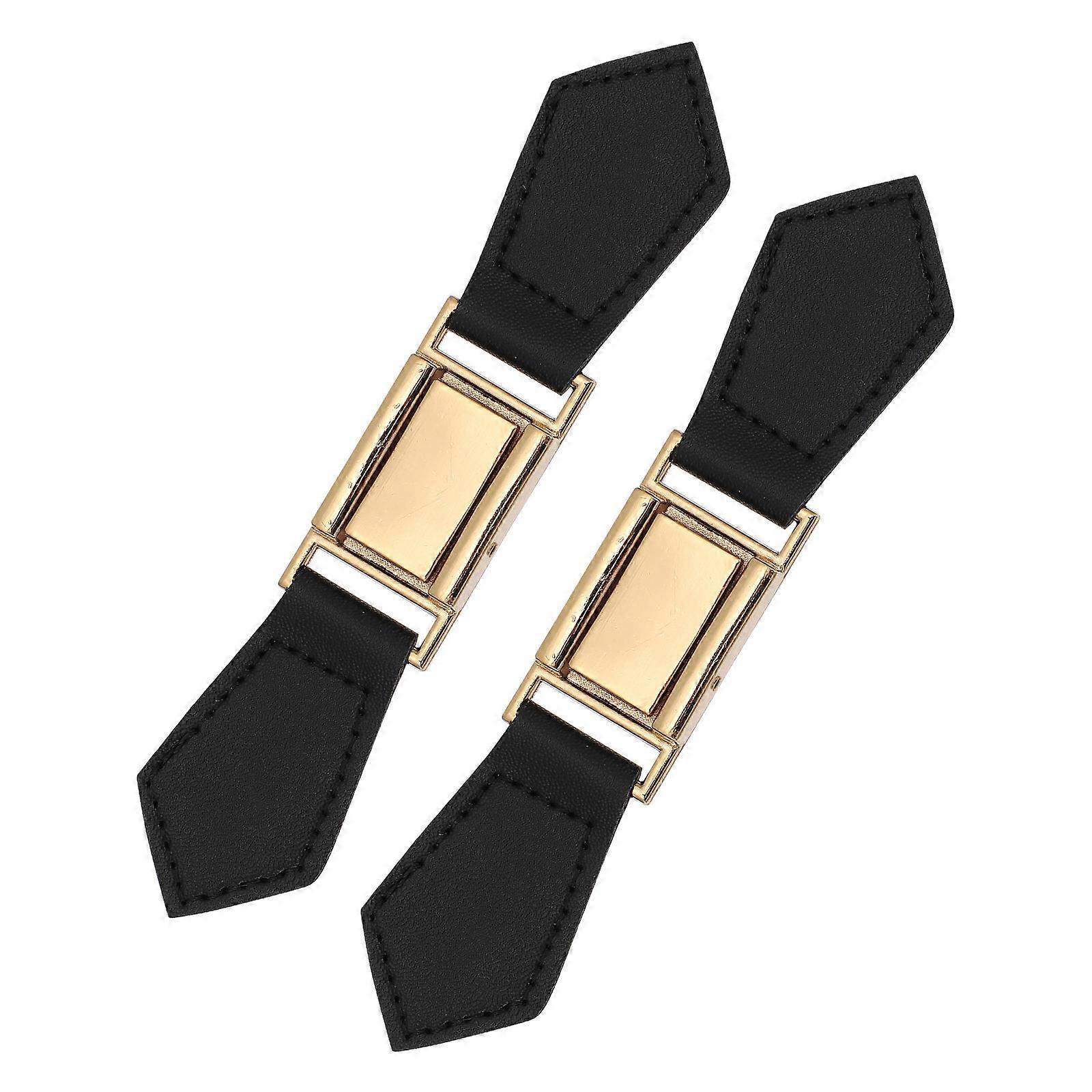 Sew On Toggle Closure Buckle Fastener Rectangular Metal Clothing Belt Buckles Golden 2Pcs