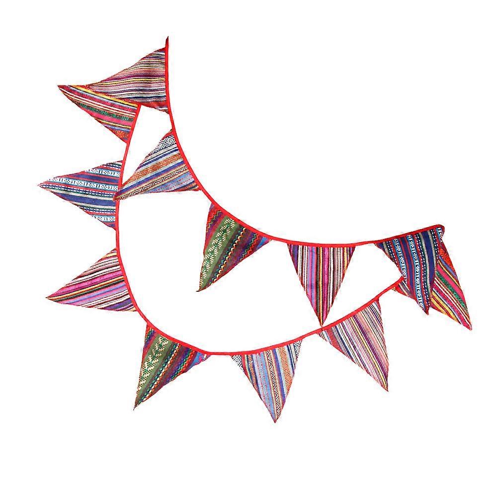 Pennant Flags Design National Style Fabric Pennant Banner Flags Home Indoor Decoration Triangular 1Set