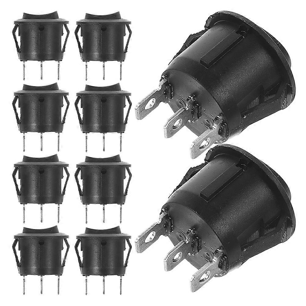 Dpdt Switch Heavy Duty Boat Rocker Three Position Control Sleek Black Design 10Pcs
