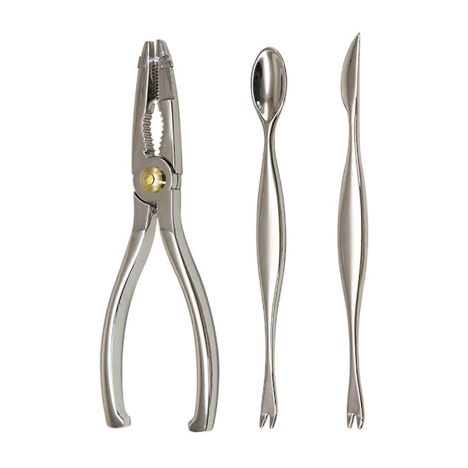 Seafood Tool Set with Stainless Steel Shrimp Tongs, Lobster Cracker, and Spoon - Kitchen Accessories for Shellfish