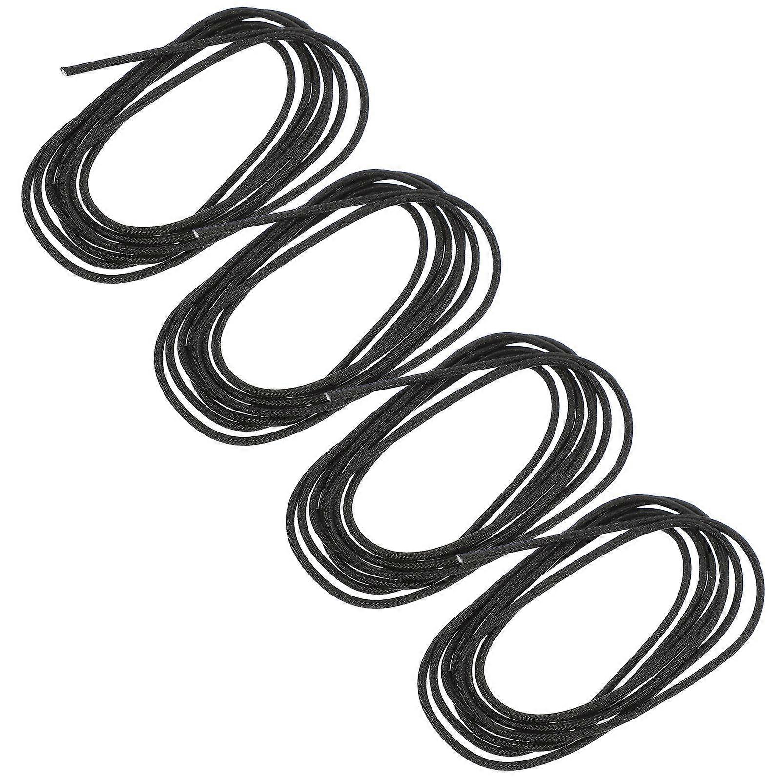 4 Rolls Black Elastic Nylon Rope with Metal Buckles for – Thick Stretchy Bands for Journals, DIY Hand Account and Replacement Cords
