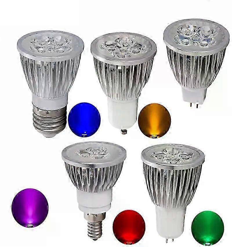 LED Lampada 3W 4W 5W 7W GU10 MR16 GU53 E27 E14 Ampoule LED 110V 220V 12V Led Spot Rouge Bleu Vert Jaune Lampe LED