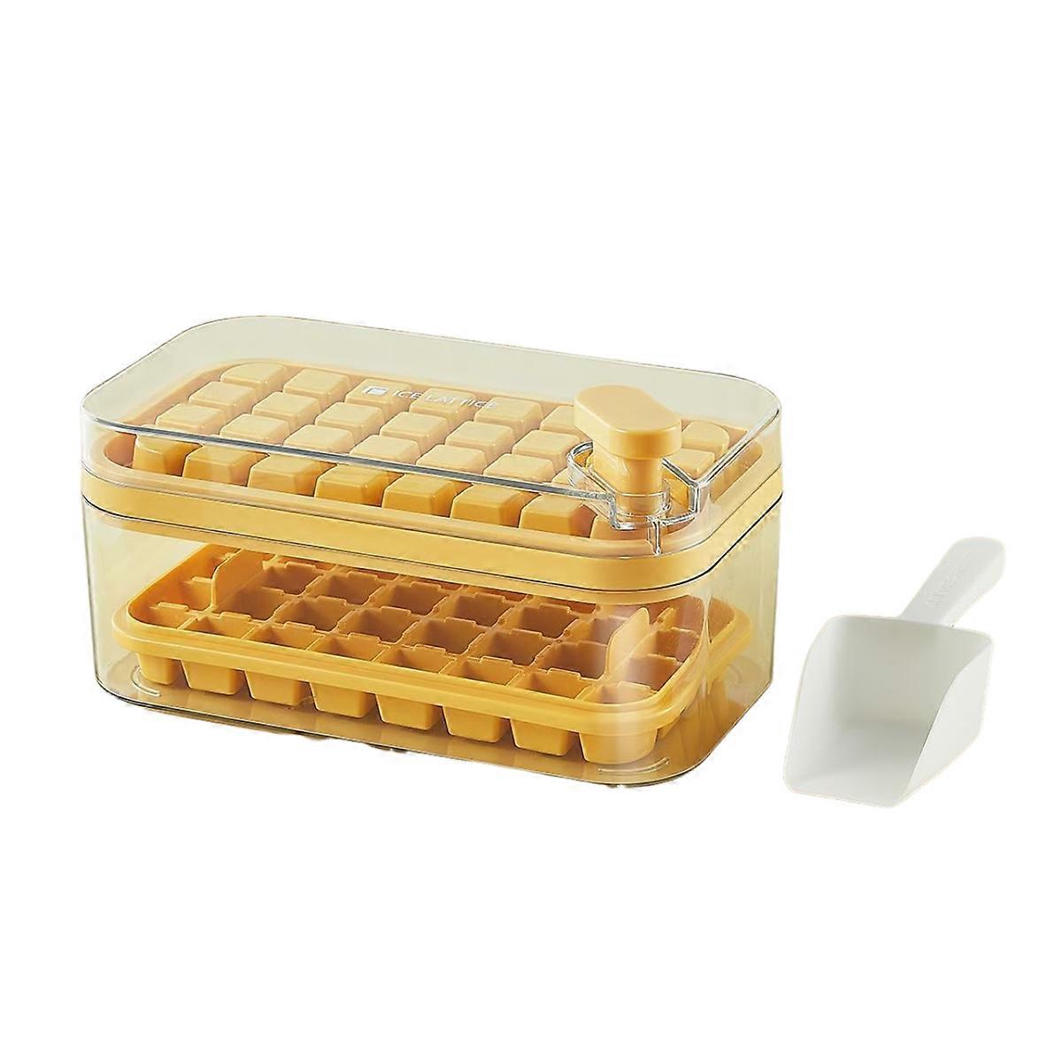 Double-layer ice cube tray with 100 compartments, ice cube container for home, easy-to-remove ice cube tray, durable plastic,