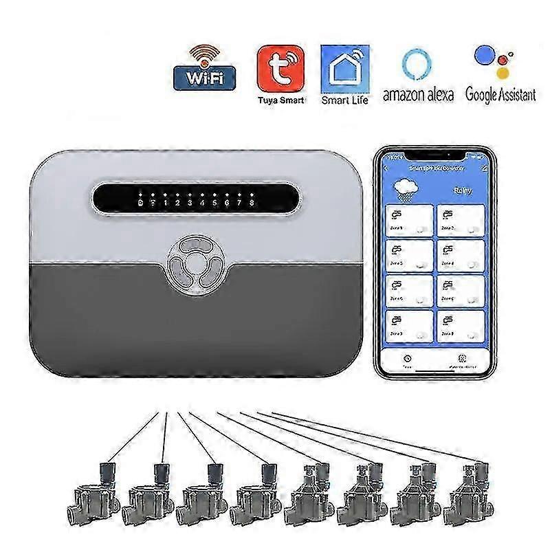 Excellent Wifi Garden Watering Timer 8 Zone Smart Sprinkler Controller Alexa Google Home Smart Irrigation Watering System Tuya Smart Life