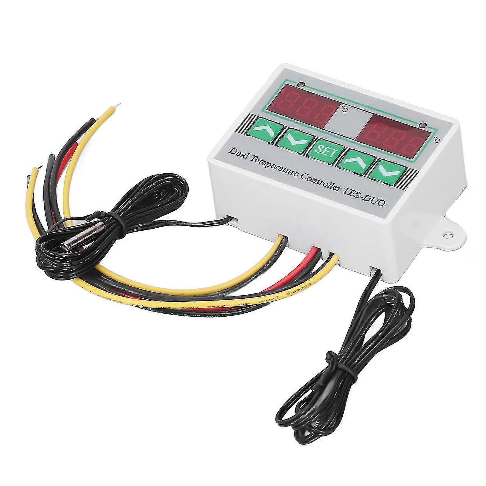 Digital Temperature Controller Dual Display Dual Control Multifunctional High Precision Electronic Thermostat Switch 220V
