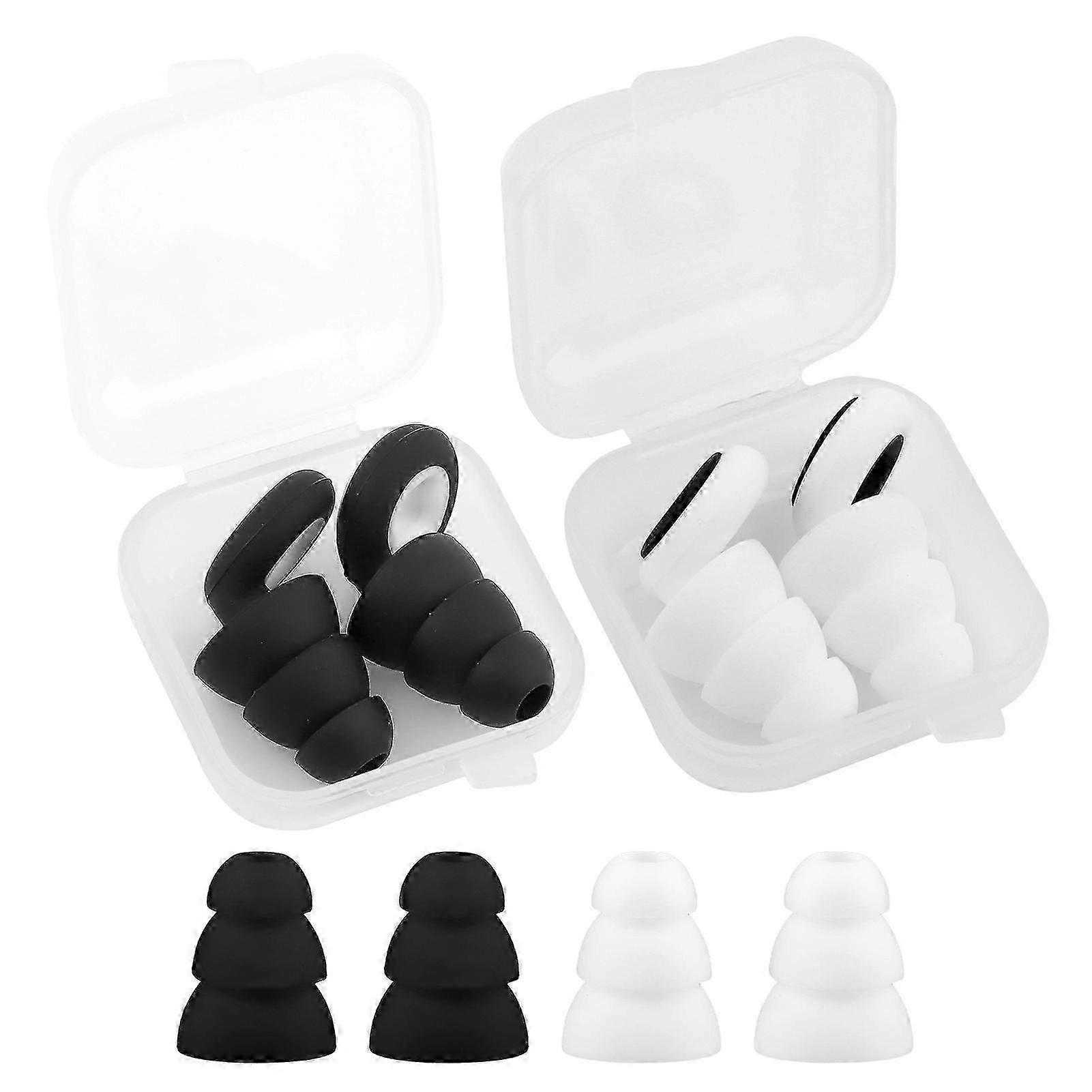 2 Sets Soft Ear Plugs for Sleeping, Reusable Noise Cancelling