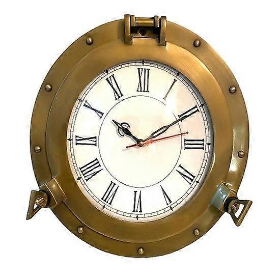 12"  Porthole Wall Clock/Nautical Beach Style Clock/Home & Office Decorative Wall Clock